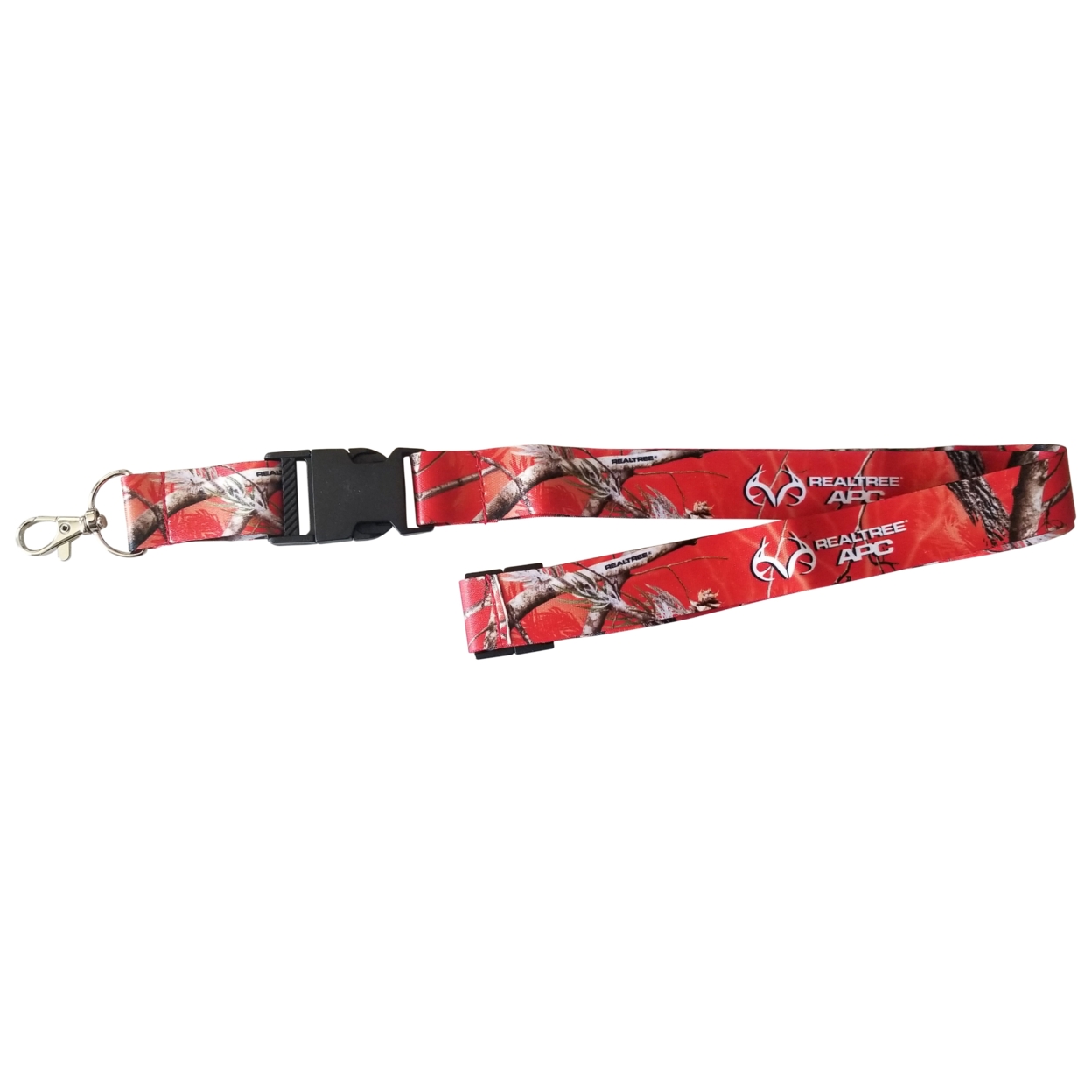 RealTree APC Red Camo Pattern Hunting Breakaway Lanyard Keychain With Detachable Clasp