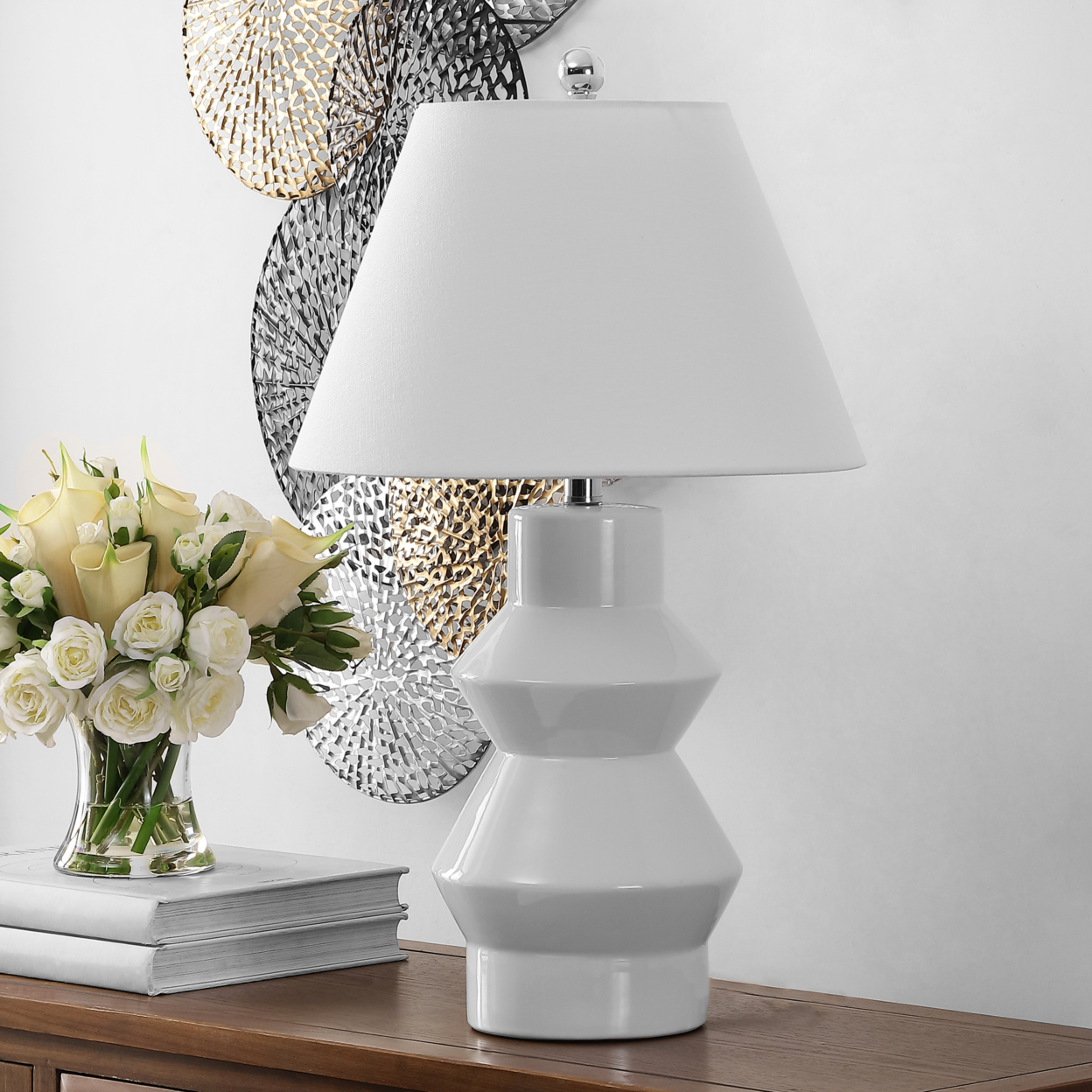 SAFAVIEH Larcia 25.5 Table Lamp , White ,