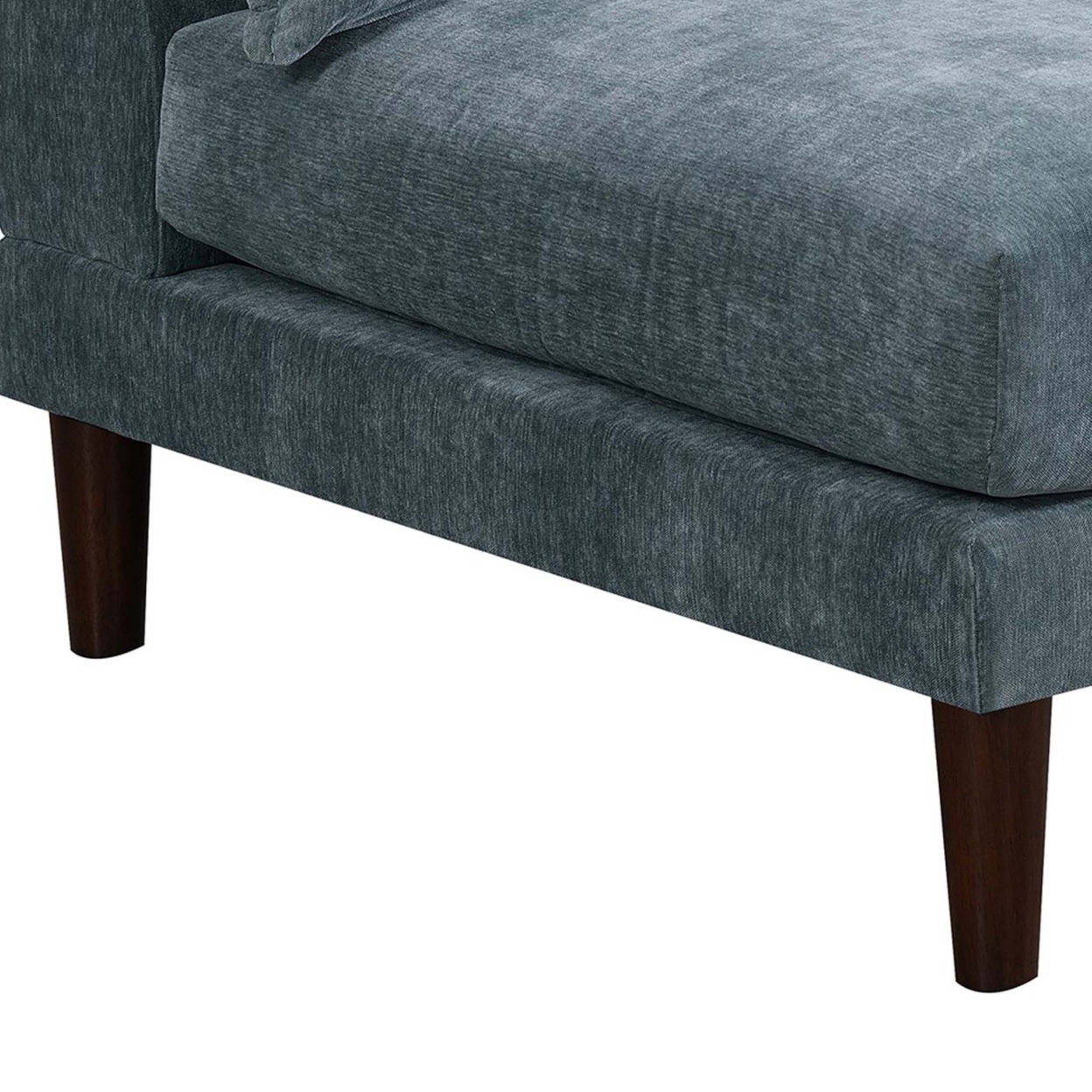 Rio 33 Inch Modular Armless Sofa Chair, Lumbar Cushion, Slate Blue Fabric- Saltoro Sherpi