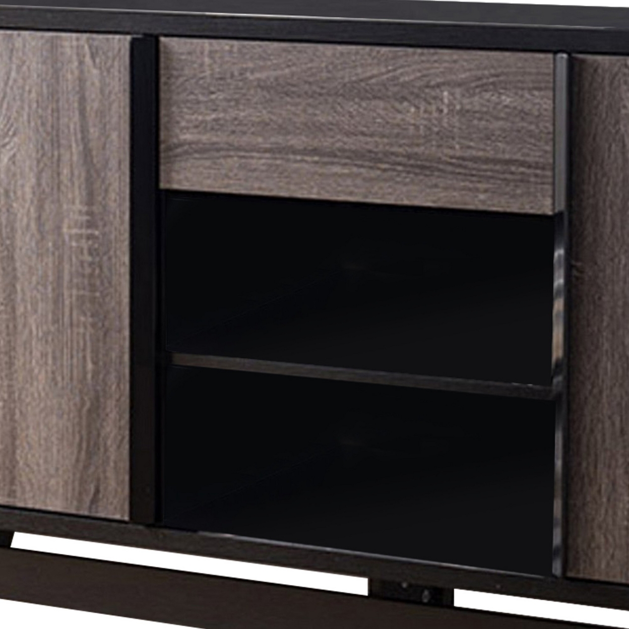 60 Inch Modern Cabinet And TV Media Entertainment Console, Drawer, Gray- Saltoro Sherpi