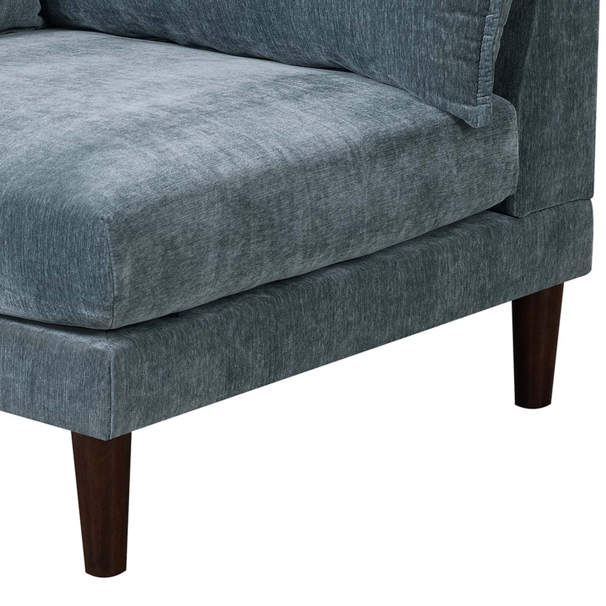Rio 33 Inch Modular Single Arm Corner Chair, 2 Lumbar Cushions, Slate Blue- Saltoro Sherpi