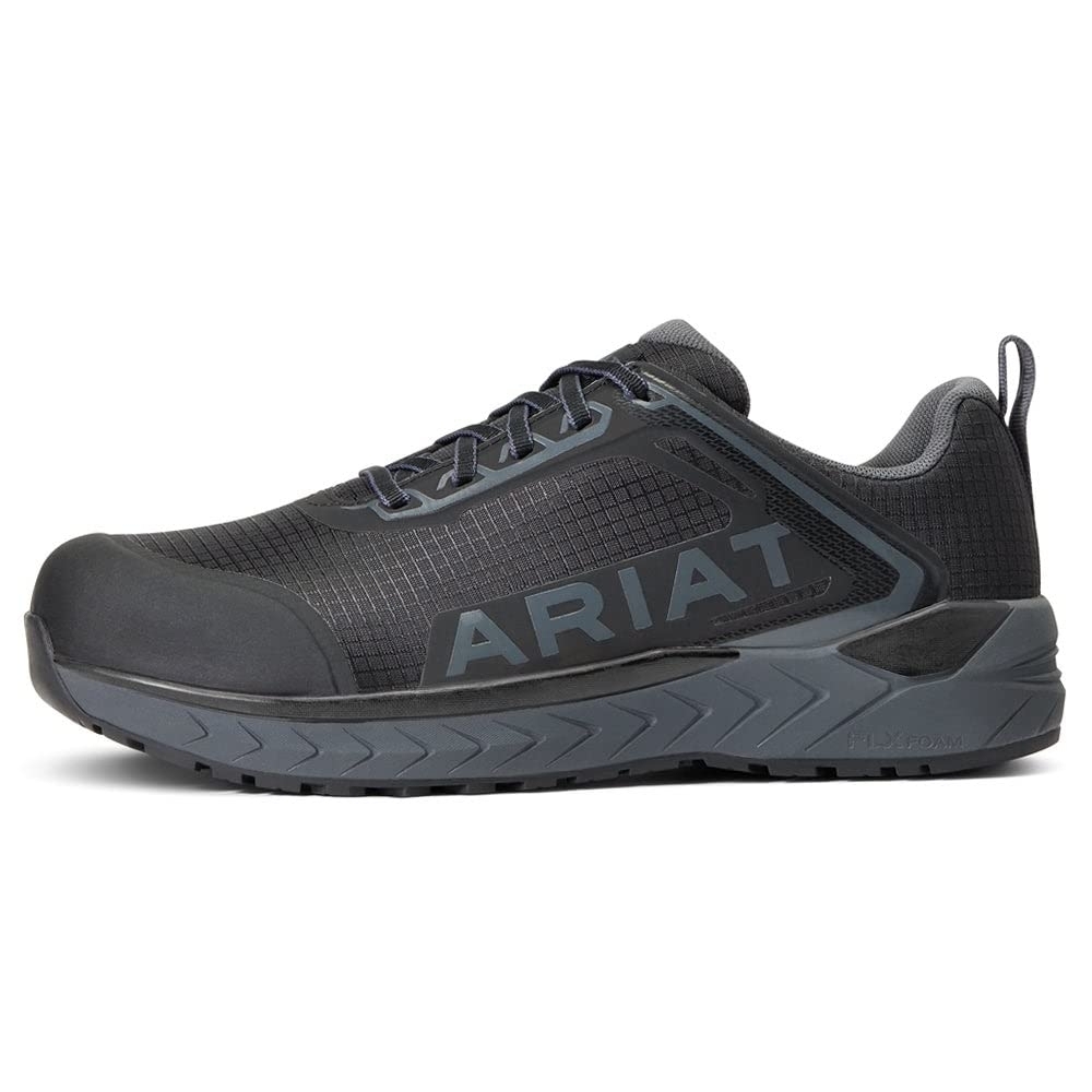 ARIAT Men's Outpace Composite Toe Safety Shoe Fire ONE SIZE BLACK - BLACK, 8.5 Wide