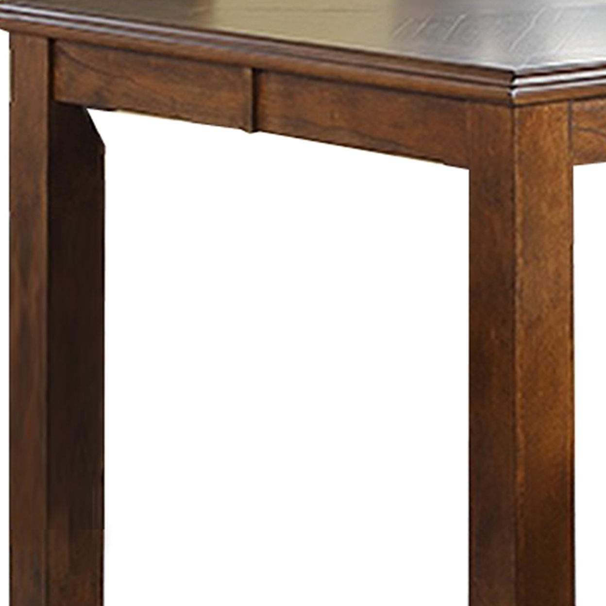 Ivy 60 Inch Modern Rectangular Dining Table, Rubberwood Frame, Warm Brown- Saltoro Sherpi