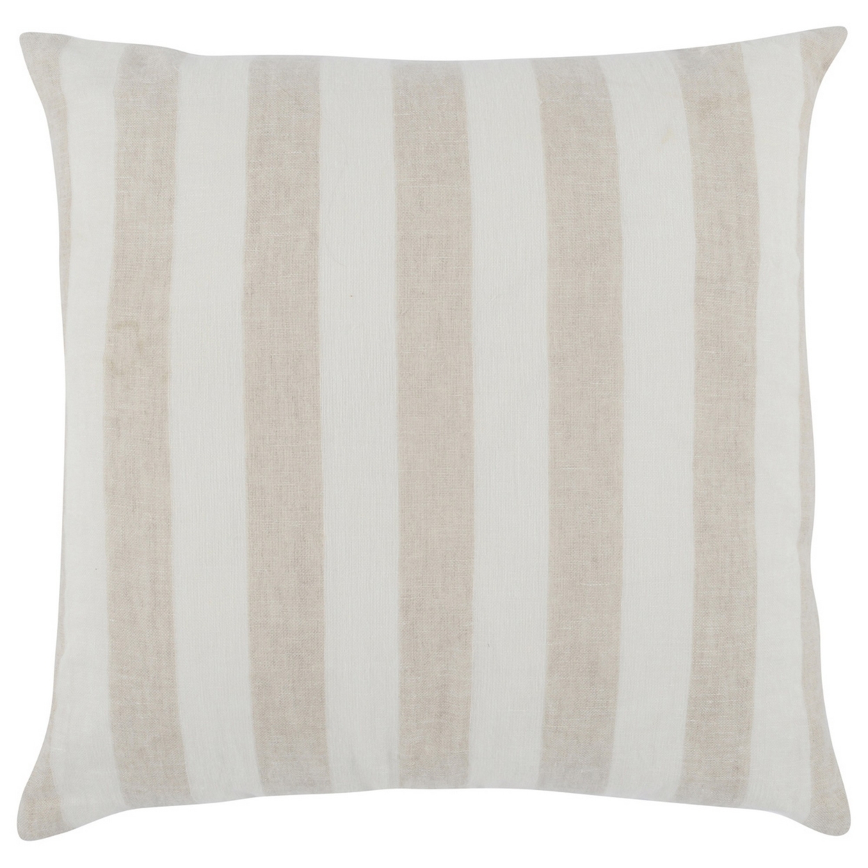 26 X 26 Throw Pillow, Woven Stripes, Square, Hidden Zipper, Natural, Ivory- Saltoro Sherpi
