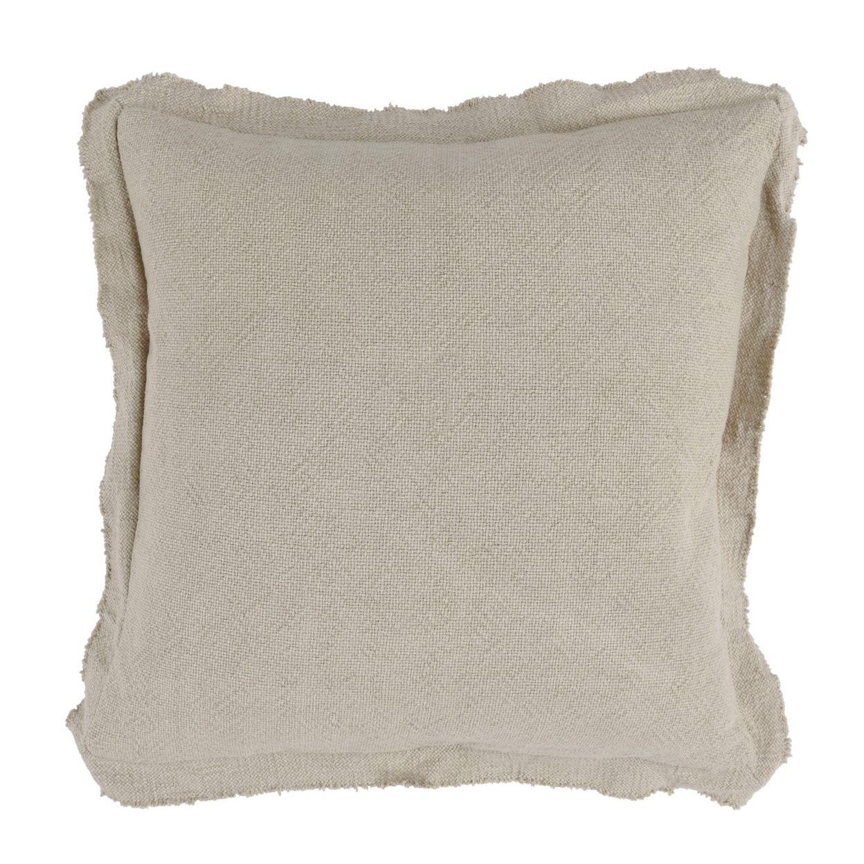22 X 22 Modern Throw Pillow, Stonewashed, Self Flange, Cotton Linen, Gray- Saltoro Sherpi
