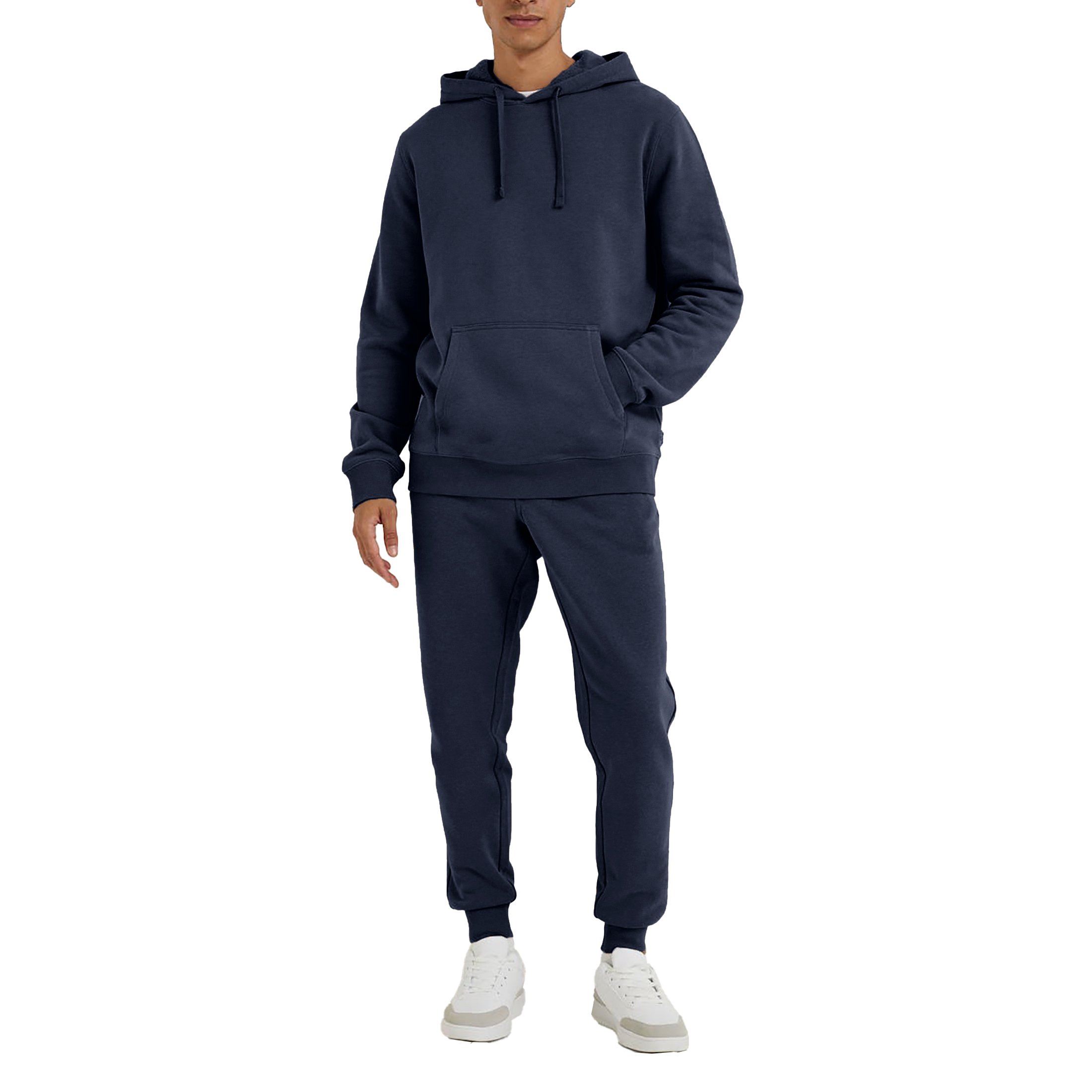 Men's Athletic Warm Jogging Pullover Active Tracksuit - Navy, 4X-Large