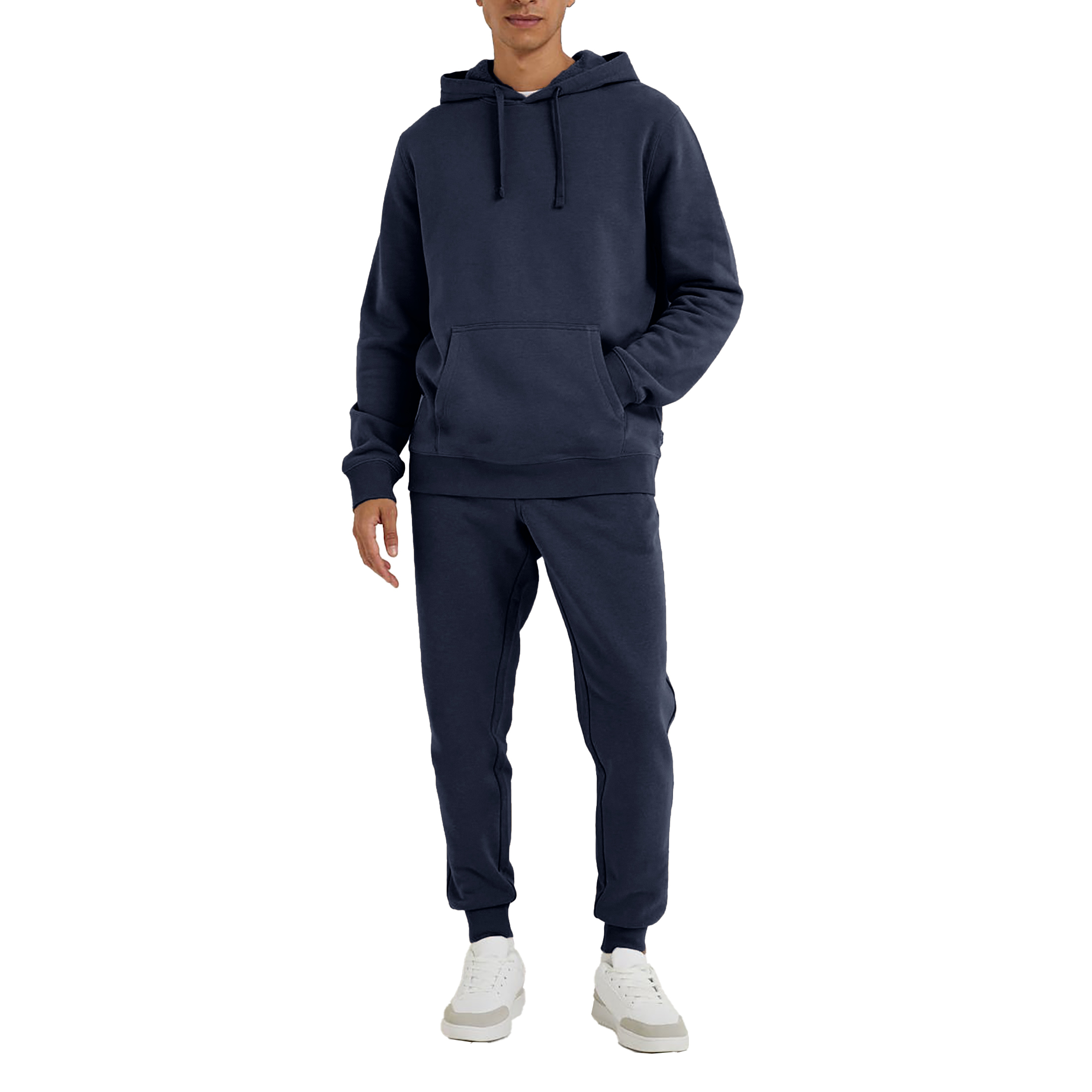Men's Athletic Warm Jogging Pullover Active Tracksuit - Navy, 2X-Large