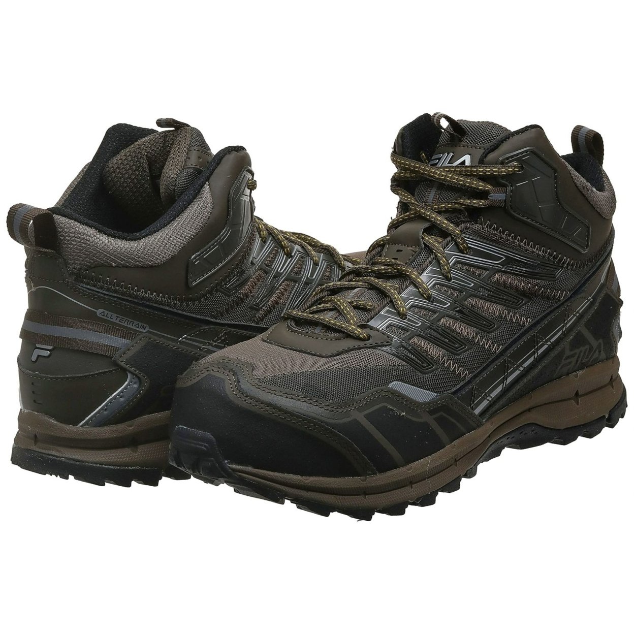 Fila Men's Hail Storm 3 Mid Composite Toe Trail Work Shoes Hiking WNUT/MBRN/GFUS - WNUT/MBRN/GFUS, 10.5