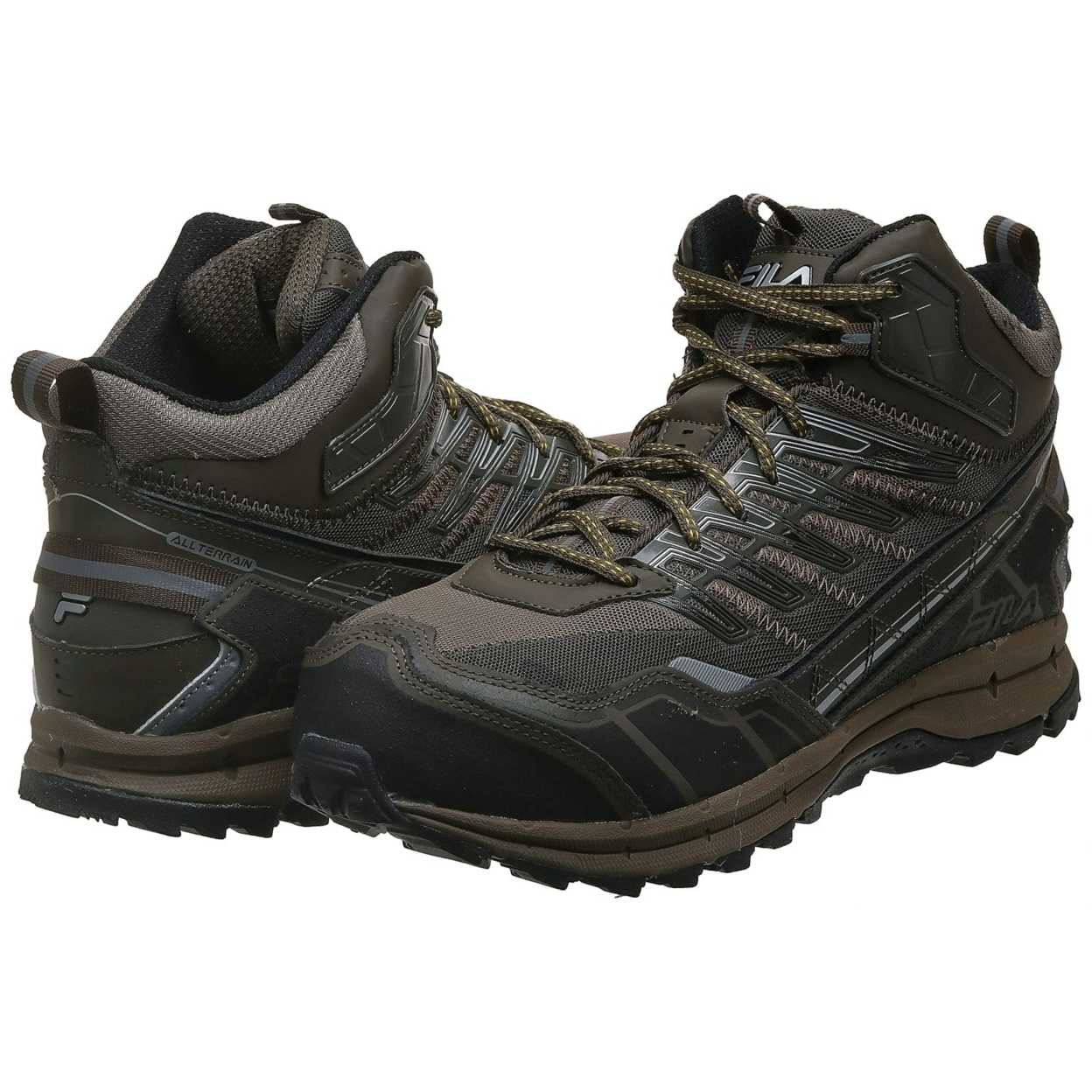 Fila Men's Hail Storm 3 Mid Composite Toe Trail Work Shoes Hiking WNUT/MBRN/GFUS - WNUT/MBRN/GFUS, 10