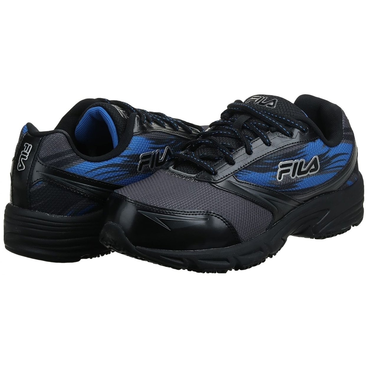 Fila Menâs Memory Meiera 2 Slip Resistant And Composite Toe Work Shoe CSRK/BLK/PRBL - Castlerock/Black/Prince Blue, 11.5