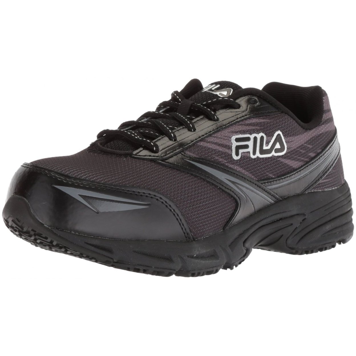 Fila Women's Memory Reckoning 8 Slip Resistant Steel Toe Running Shoe Food Service BLK/PEWT/MSIL - BLK/PEWT/MSIL, 8