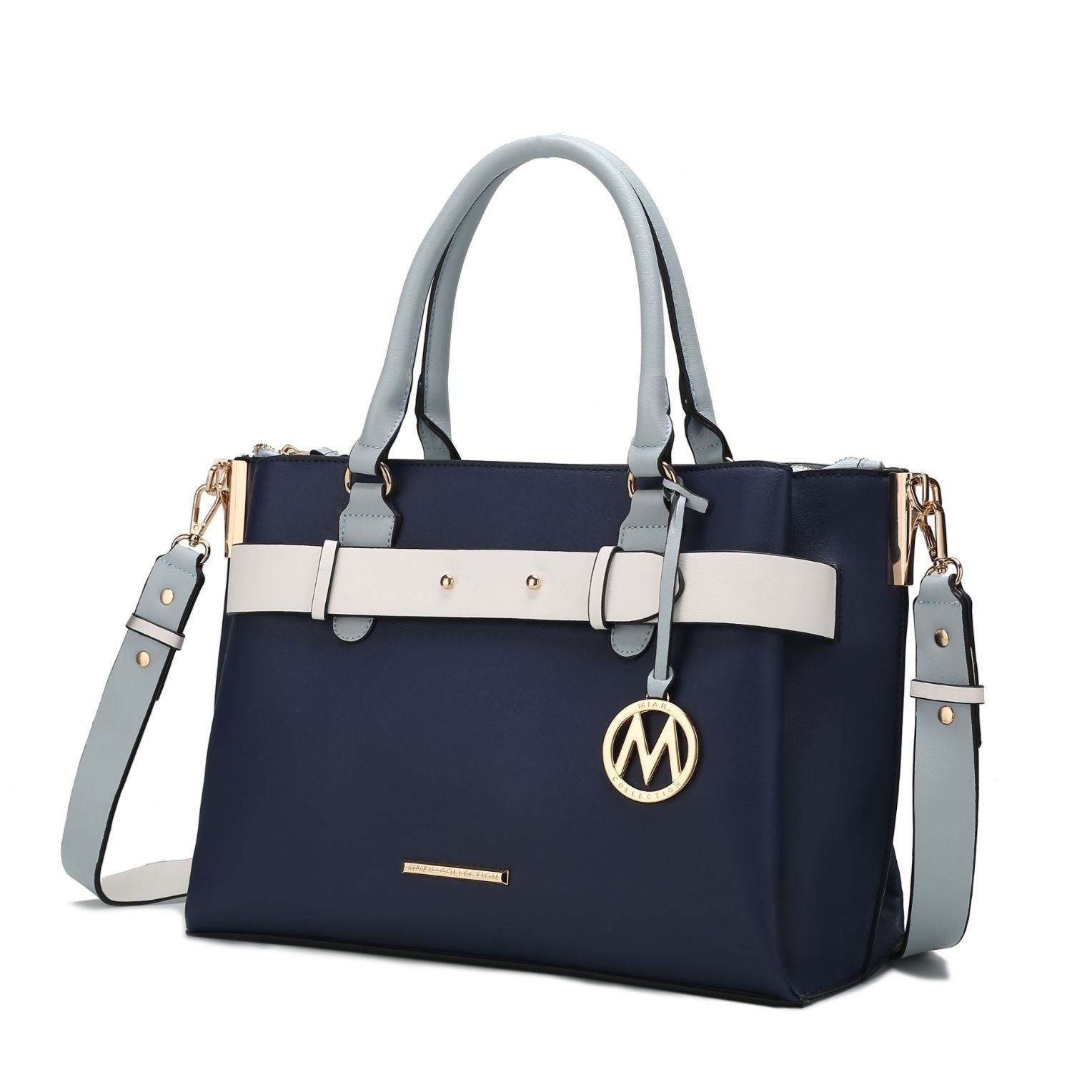 MKF Collection Jamie Satchel Handbag By Mia K - Navy