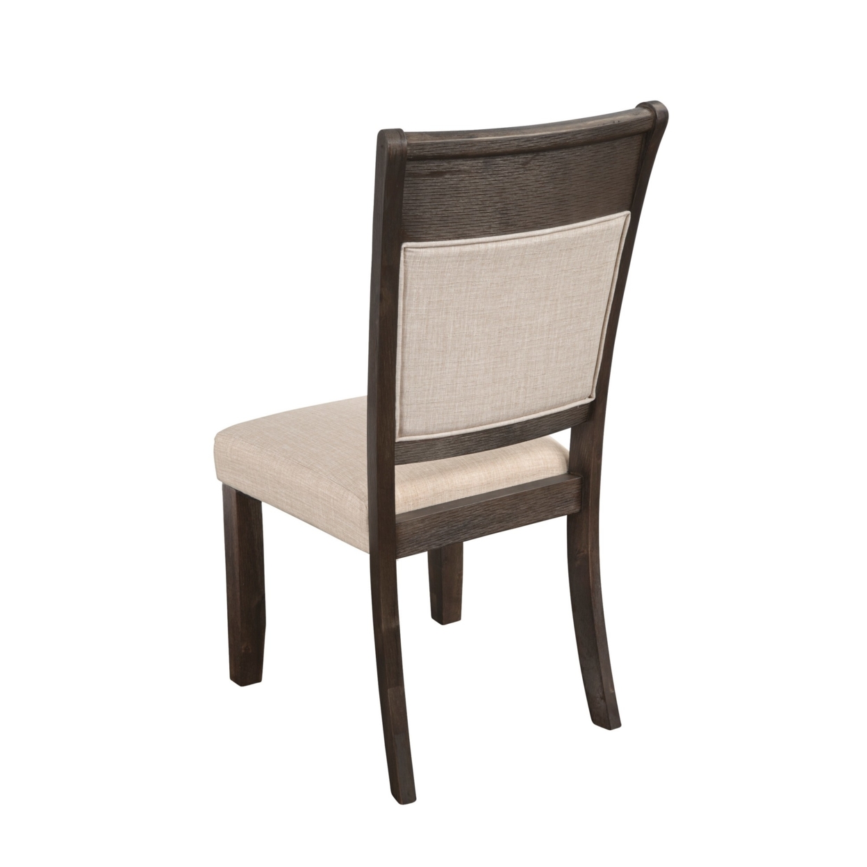 Brian 25 Inch Dining Side Chair, Fabric Upholstered, Set Of 2, Brown, Beige- Saltoro Sherpi