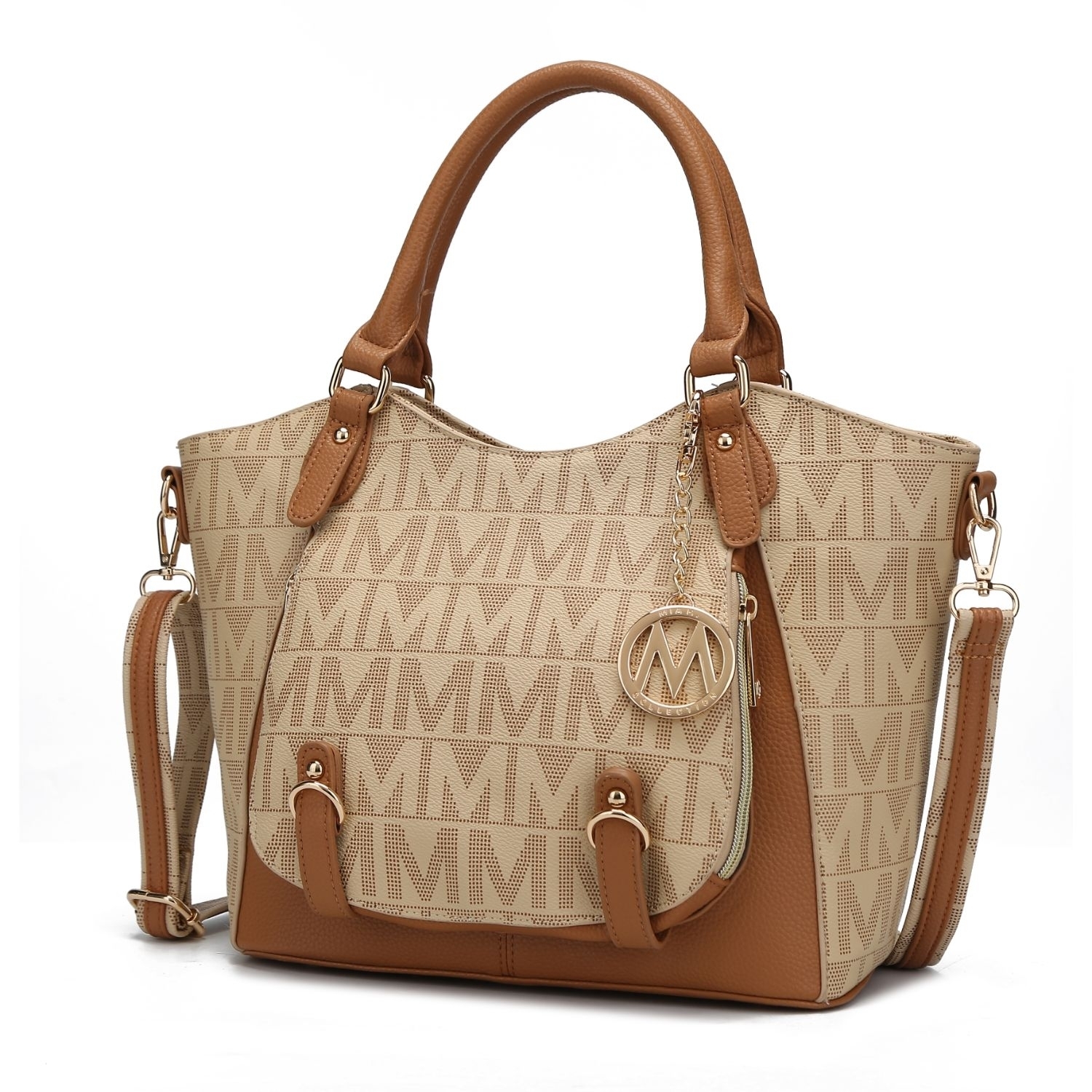 MKF Collection Fula Signature Satchel Handbag By Mia K. - Chocolate