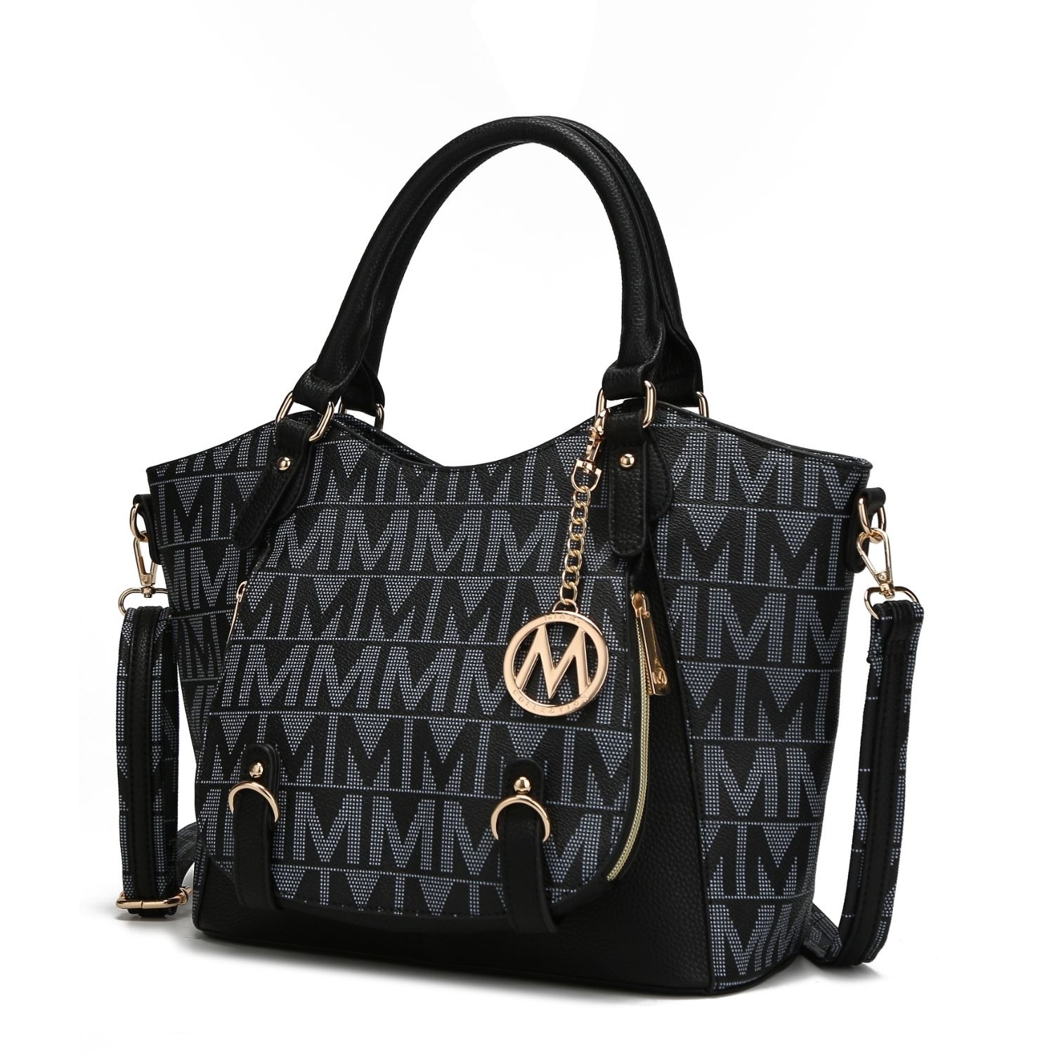 MKF Collection Fula Signature Satchel Handbag By Mia K. - Black