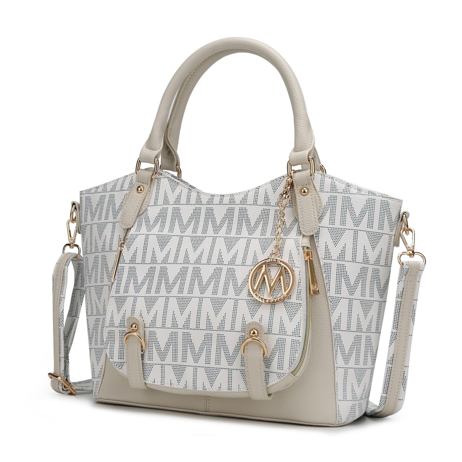 MKF Collection Fula Signature Satchel Handbag By Mia K. - White