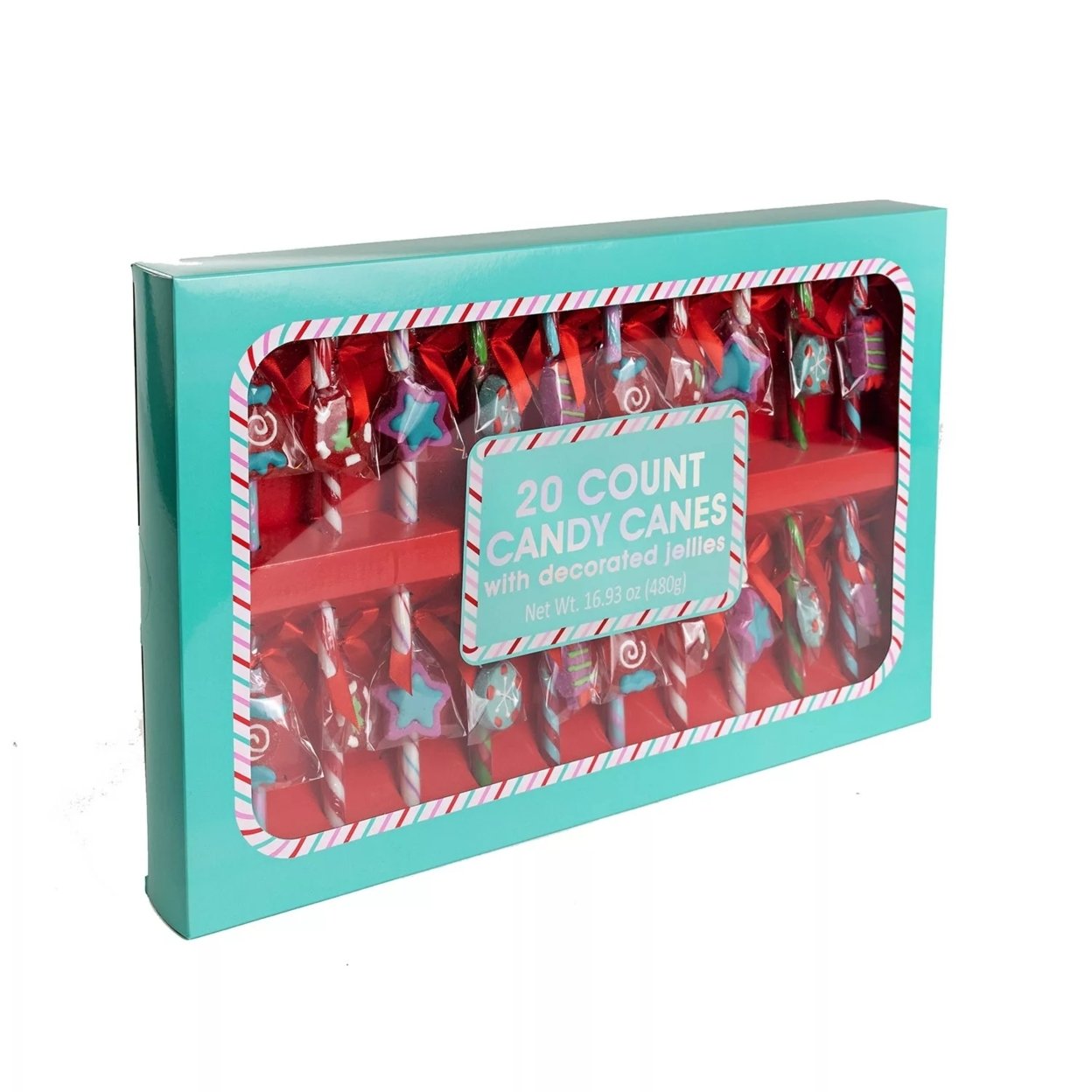 Holiday Candy Canes With Decorated Jellies, 20 Count (16.9 Ounce)