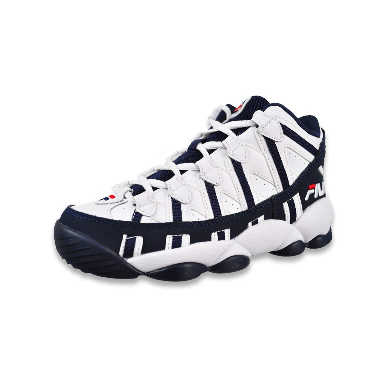 Fila Kids' Stackhouse Spaghetti Basketball Sneakers WHT/FNVY/FRED - WHT/FNVY/FRED, 6.5 Big Kid