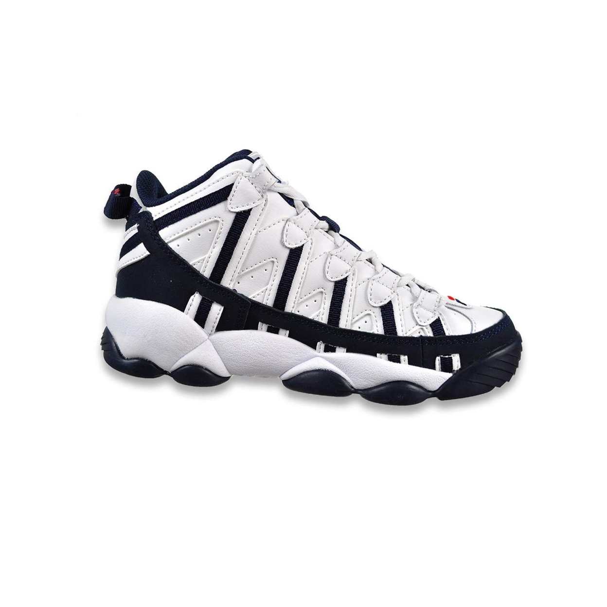 Fila Kids' Stackhouse Spaghetti Basketball Sneakers WHT/FNVY/FRED - WHT/FNVY/FRED, 3.5 Big Kid