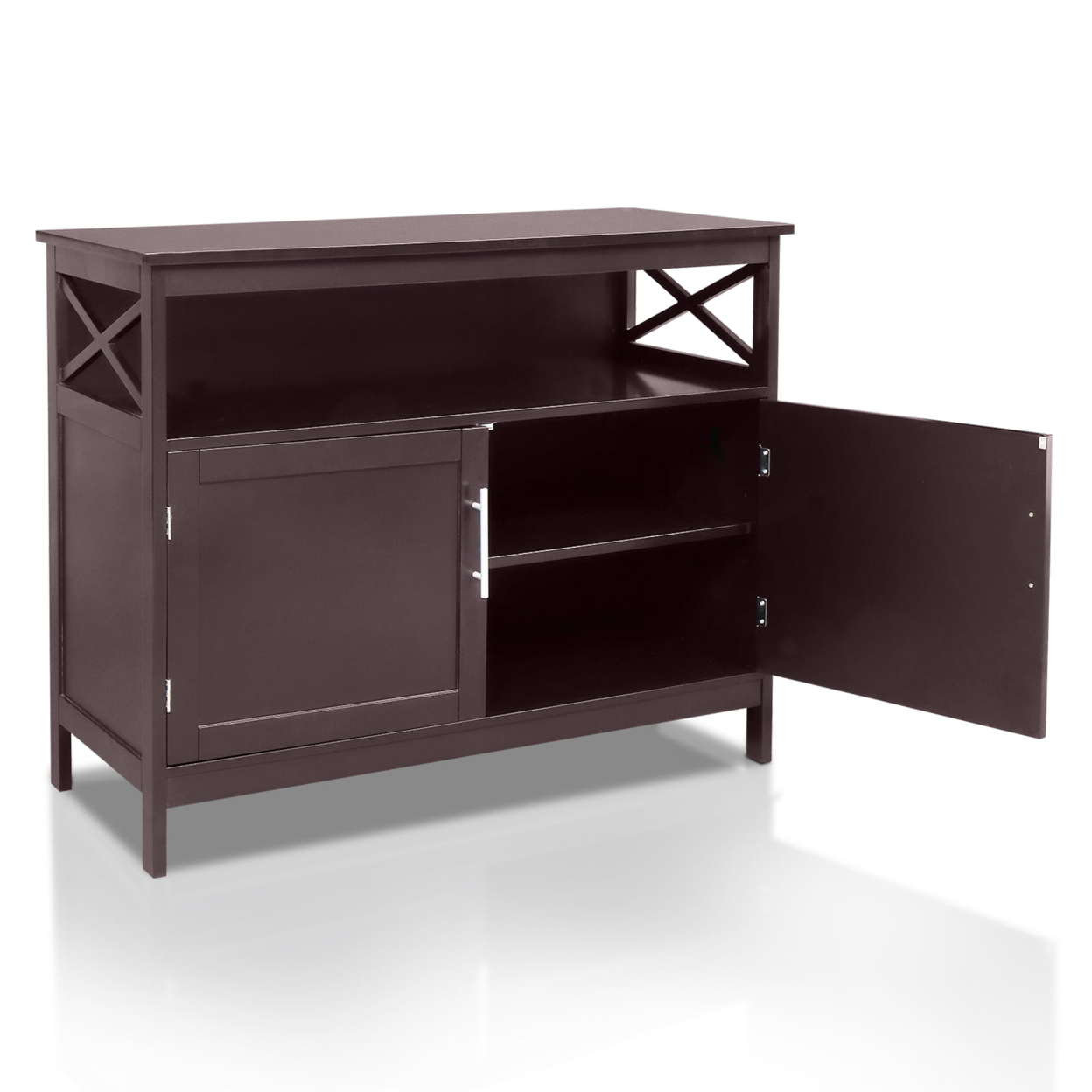 cm Disassembly Double Door Inner Compartment MDF Sideboard Brown