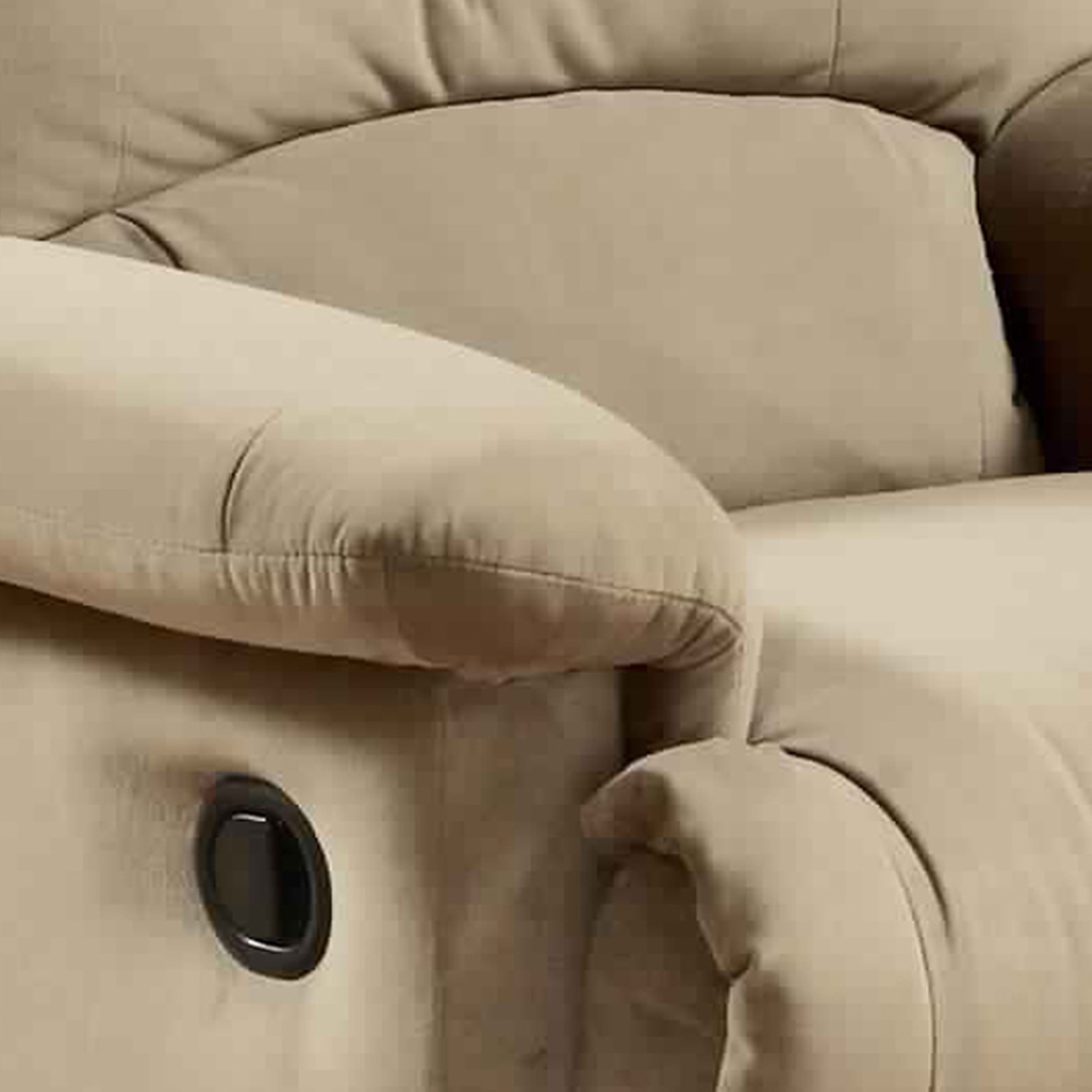 Deby 35 Inch Modern Recliner, Foam Cushioned Seat, Soft Microfiber, Beige- Saltoro Sherpi