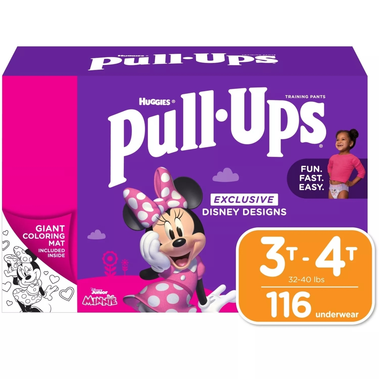Huggies Pull-Ups Potty Training Pants For Girls, 3T-4T 32-40 Pounds (116 Count)