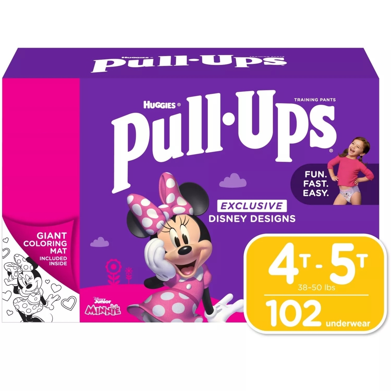Huggies Pull-Ups Potty Training Pants For Girls, 4T-5T 35-50 Pounds (102 Count)