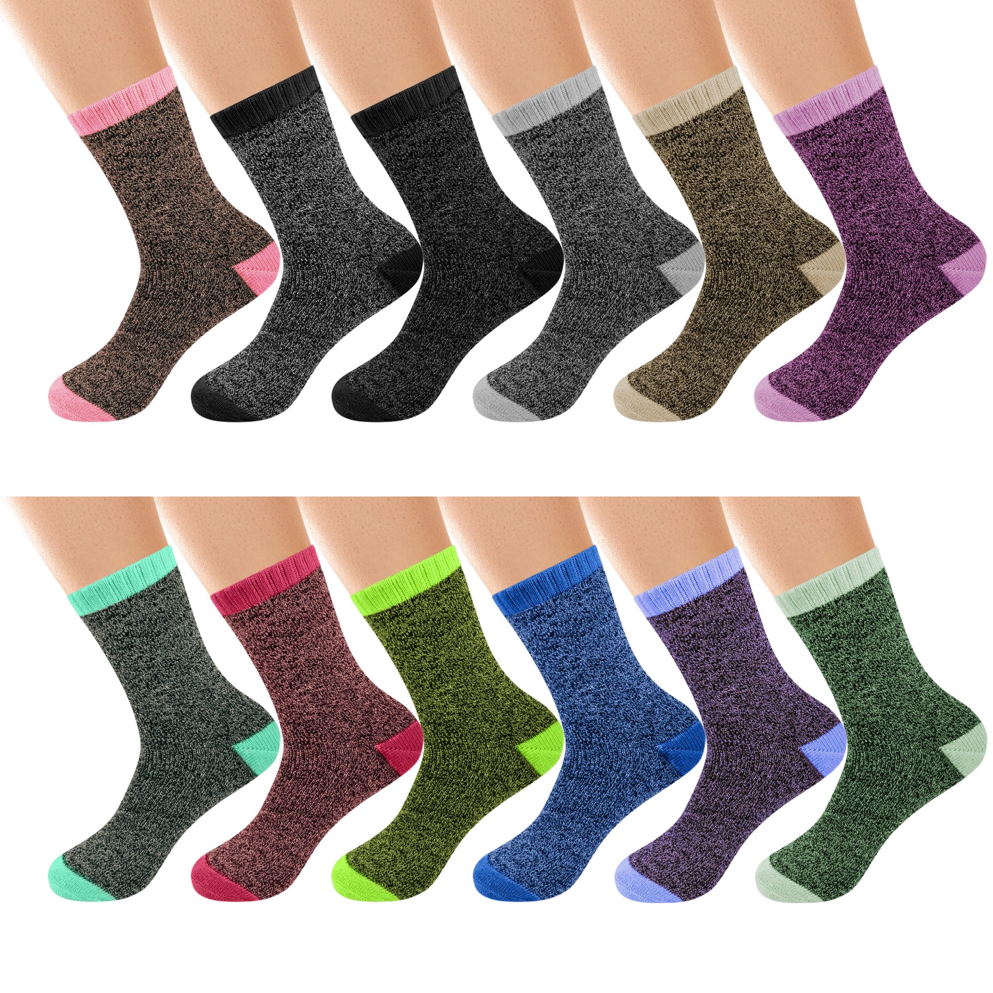 6-Pairs: Women's Warm Thick Cozy Soft Winter Boot Thermal Socks