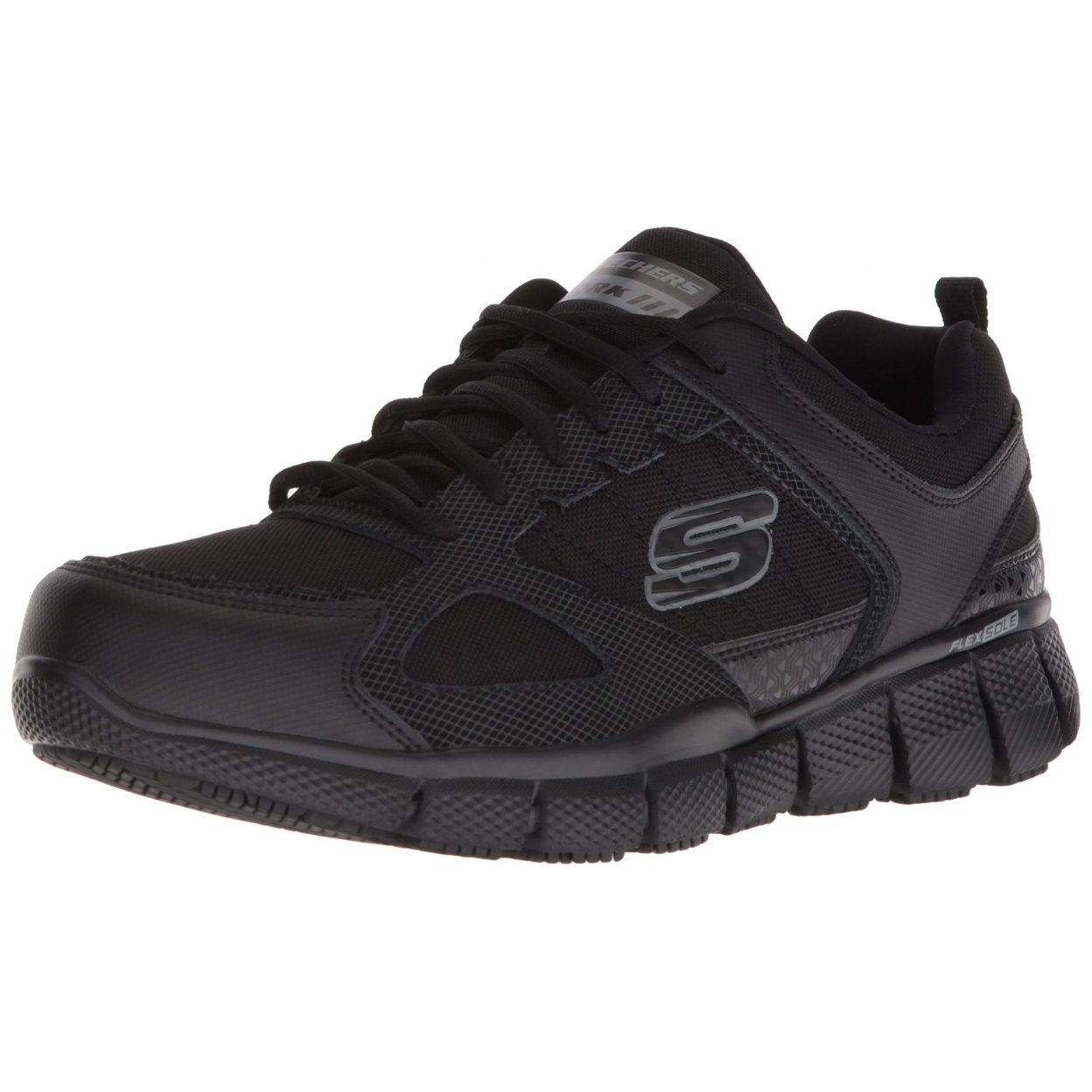 Skechers Men's Telfin-sanphet Industrial Shoe BLACK - BLACK, 13 WIDE