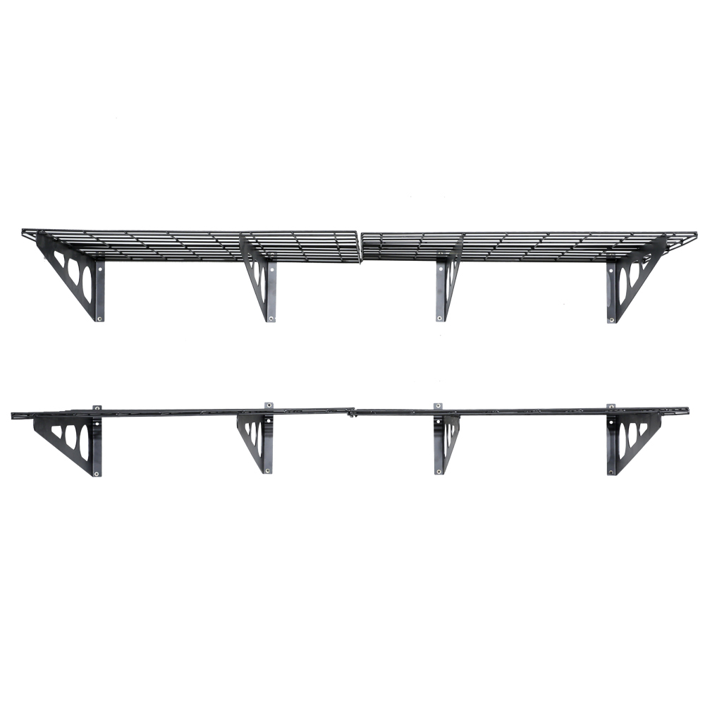 2-Pack 24-inch-by-72-inch Wall Shelf Garage Storage Rack Floating Shelves Black