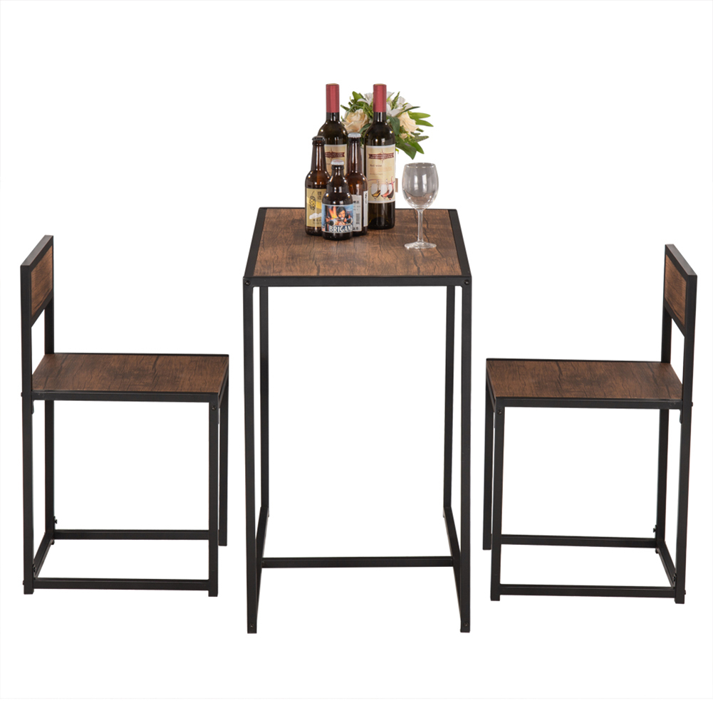 Elm Wood Simple Breakfast Table And Chair Three-Piece 90x47x75.5