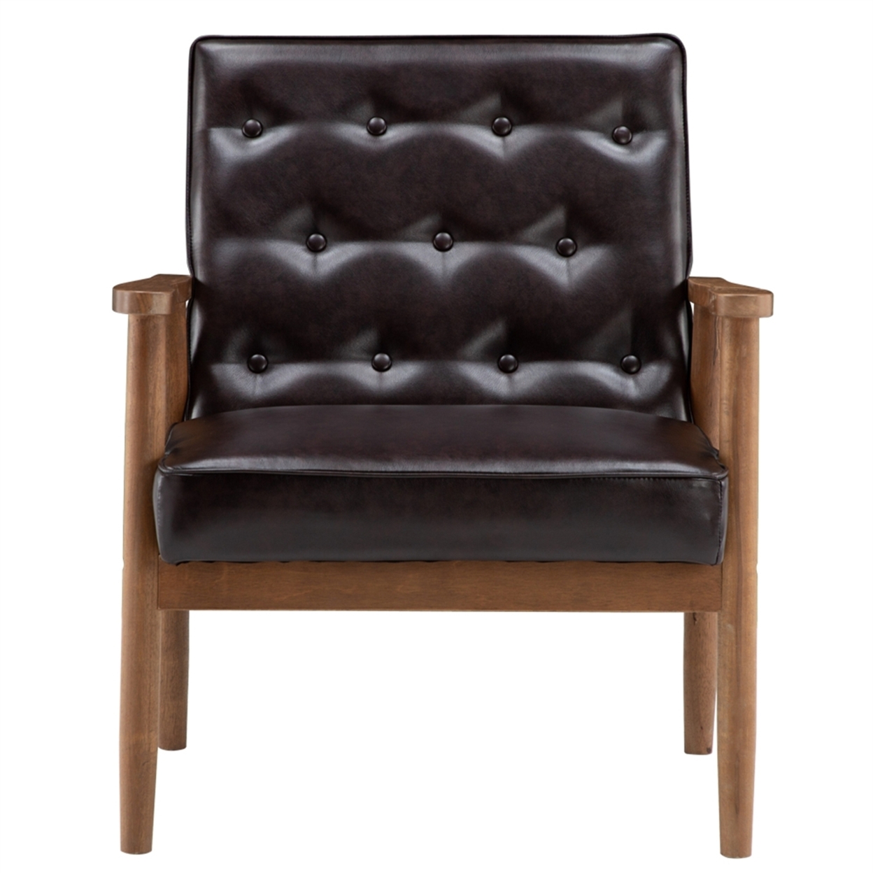 (75 x 69 x 84)cm Retro Modern Wooden Single Chair,Brown