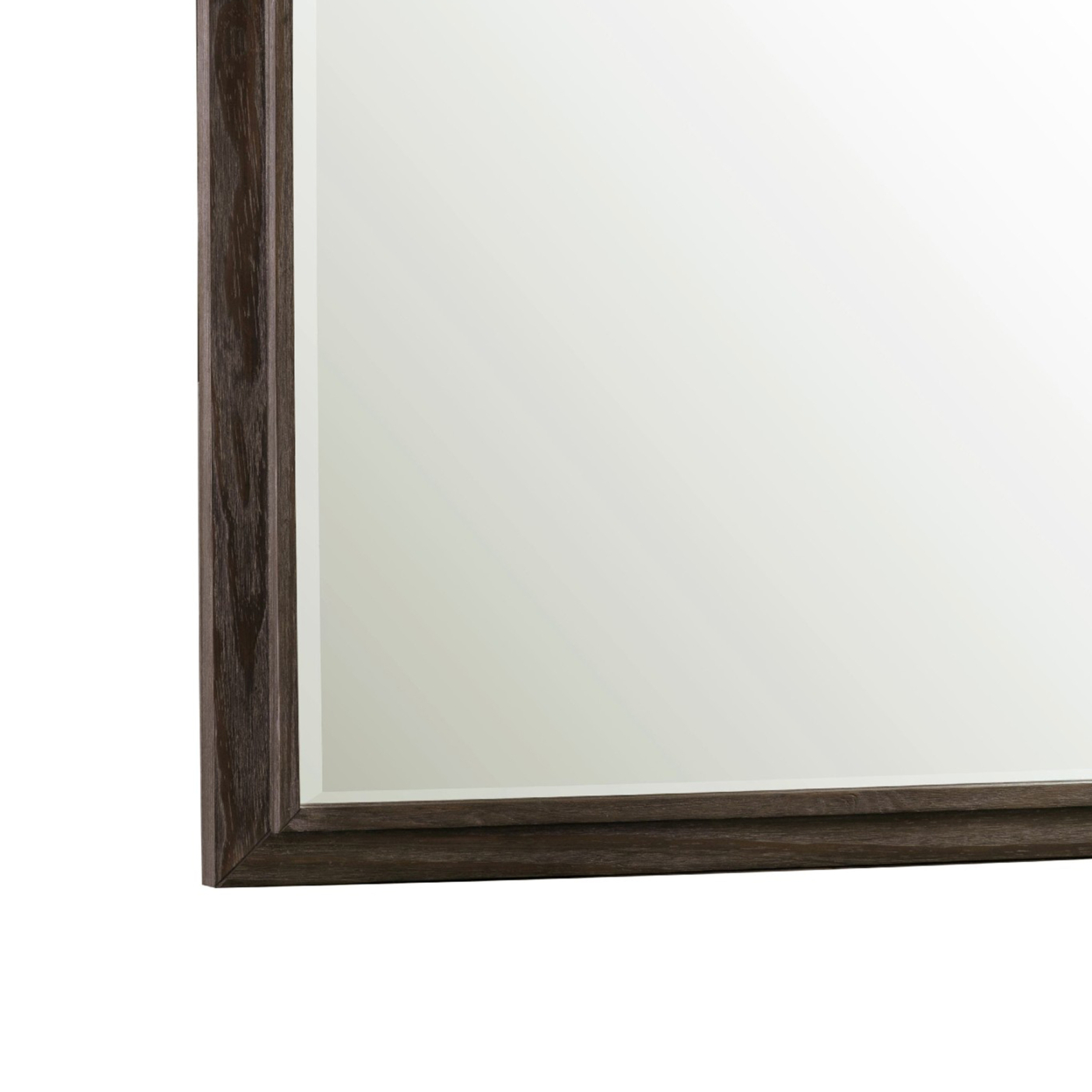 42 Inch Mae Onyx Solid Pine Wood Rectangular Dresser Mirror, Rustic Brown- Saltoro Sherpi