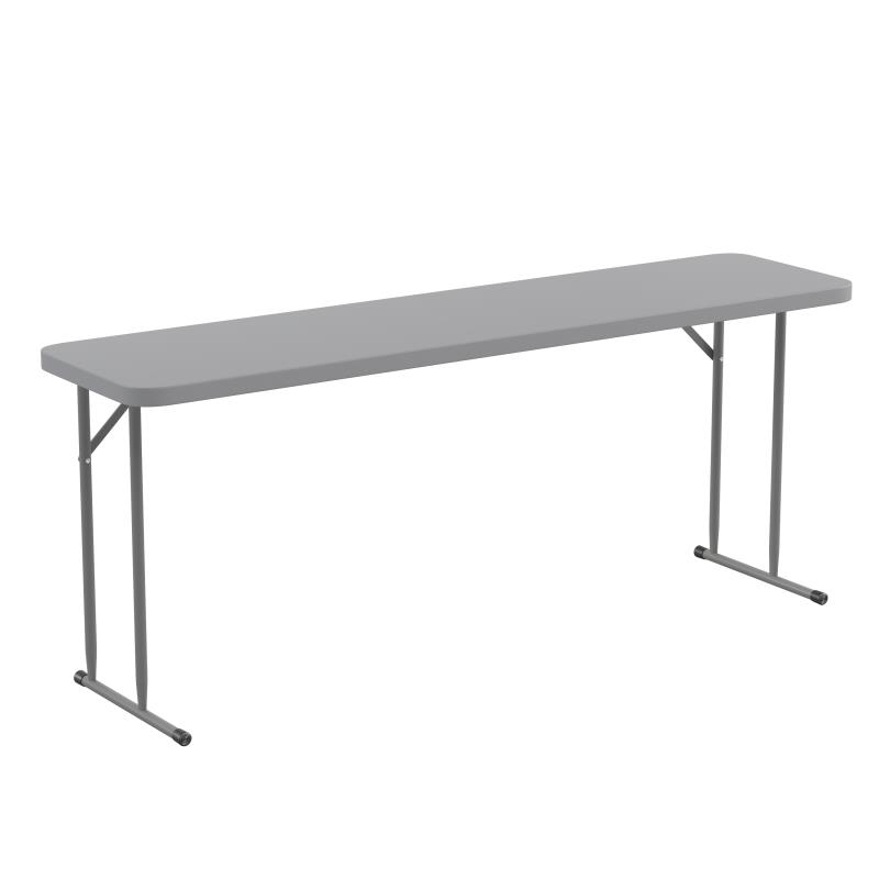 6-Foot Gray Plastic Folding Training Table