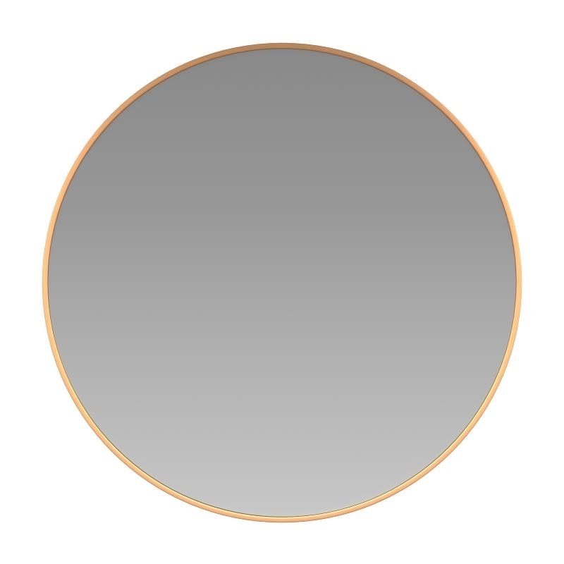 30 Round Gold Metal Framed Wall Mirror - Large Accent Mirror For Bathroom, Vanity, Entryway, Dining Room, & Living Room