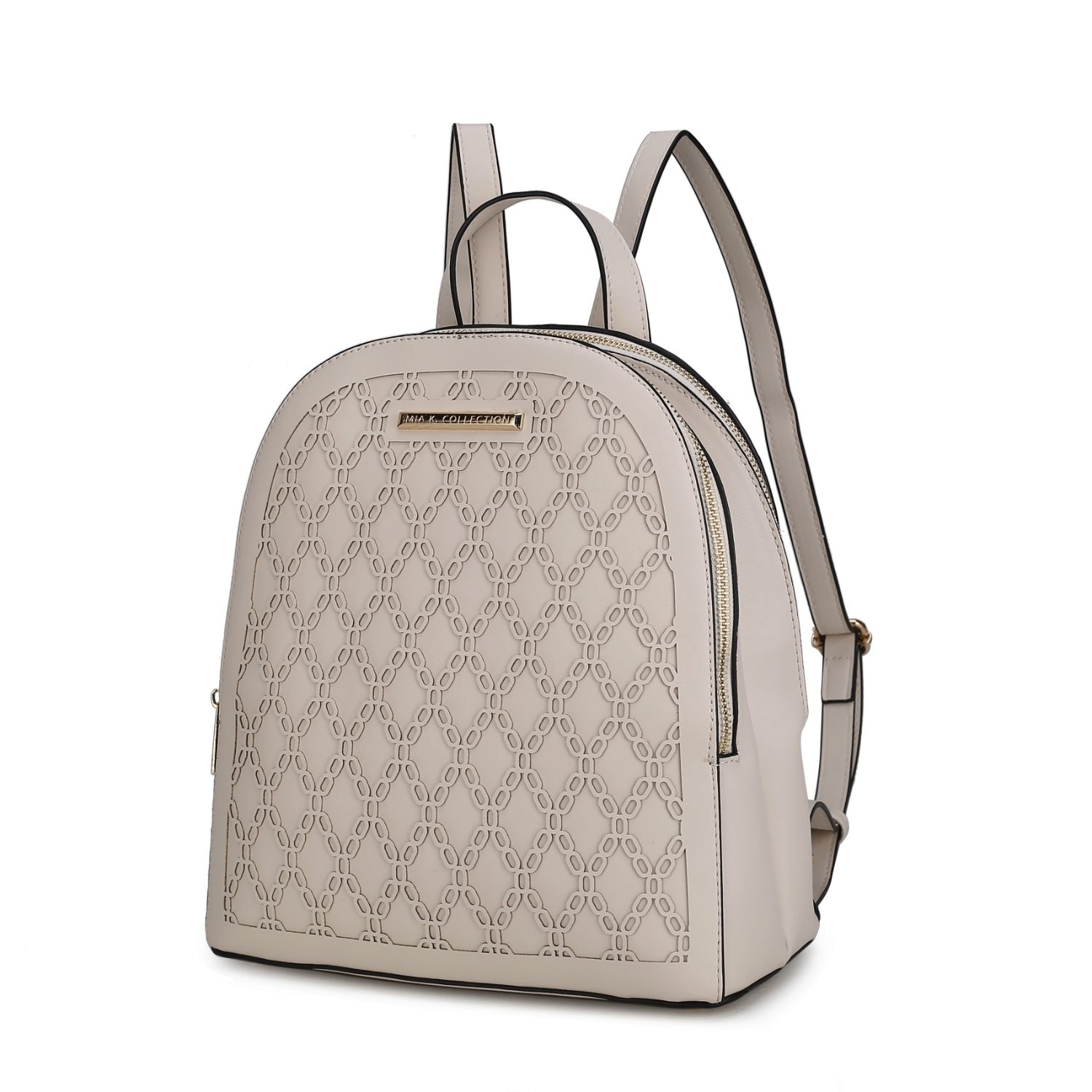 MKF Collection Sloane Vegan Leather Multi Compartment Backpack By Mia K. - Beige