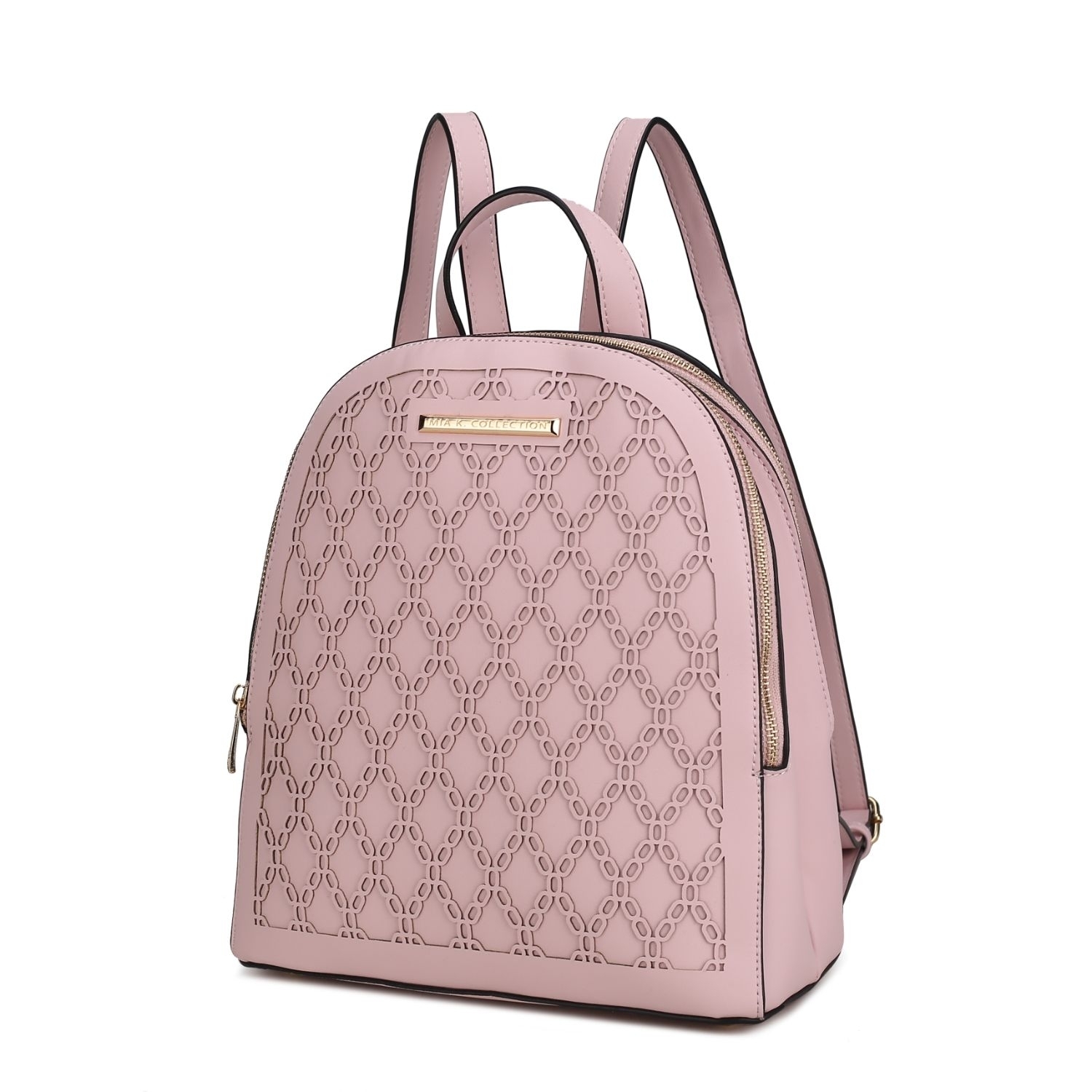 MKF Collection Sloane Vegan Leather Multi Compartment Backpack By Mia K. - Blush Pink