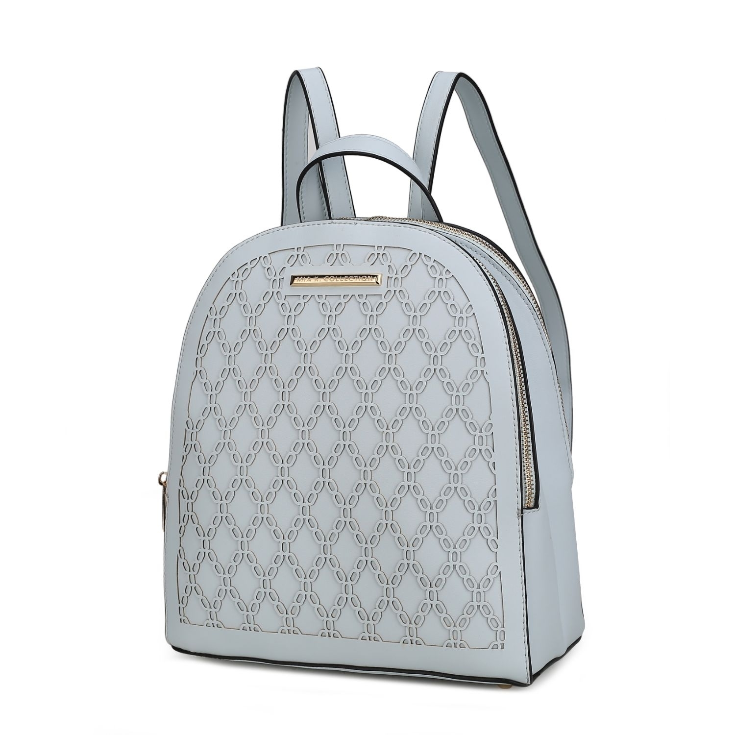 MKF Collection Sloane Vegan Leather Multi Compartment Backpack By Mia K. - Light Blue