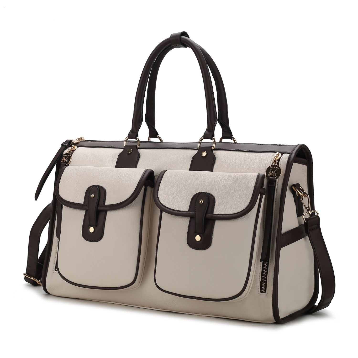 MKF Collection Genevieve Color Block Vegan Leather Womens Duffle Bag By Mia K. - Pink