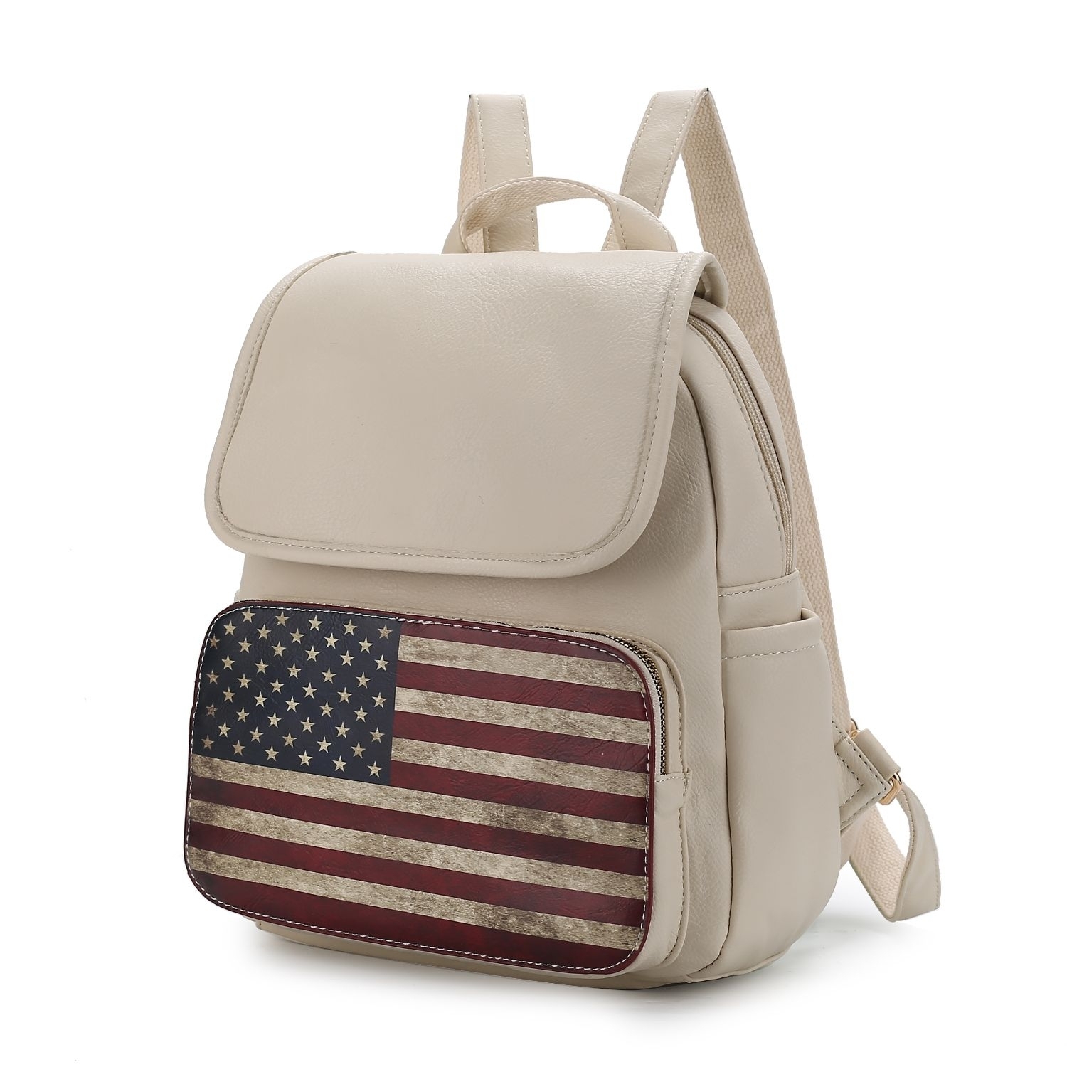 MKF Collection Regina Printed Flag Vegan Leather Womens Backpack By Mia K - Tan