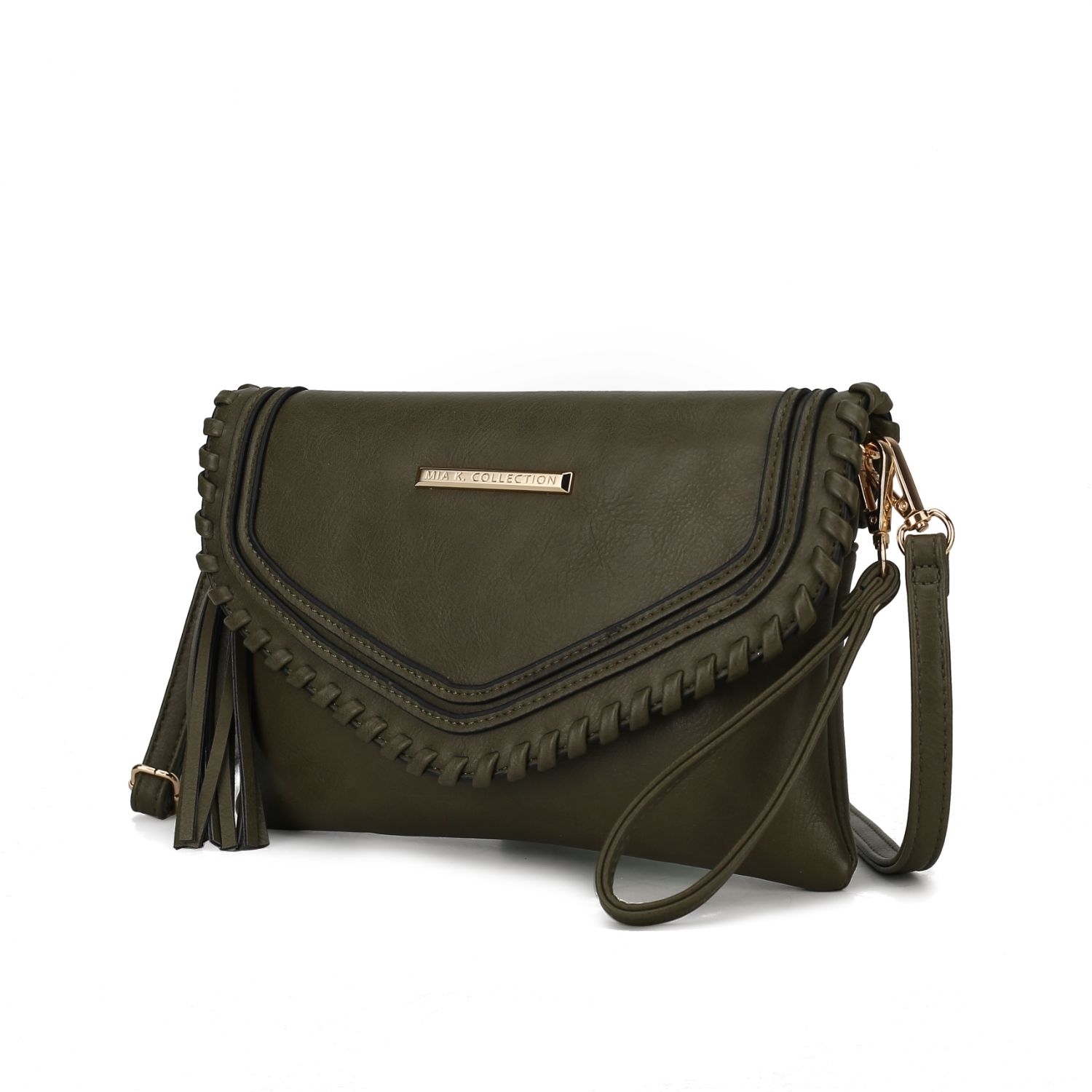 MKF Collection Remi Vegan Leather Womens Shoulder Bag By Mia K - Olive