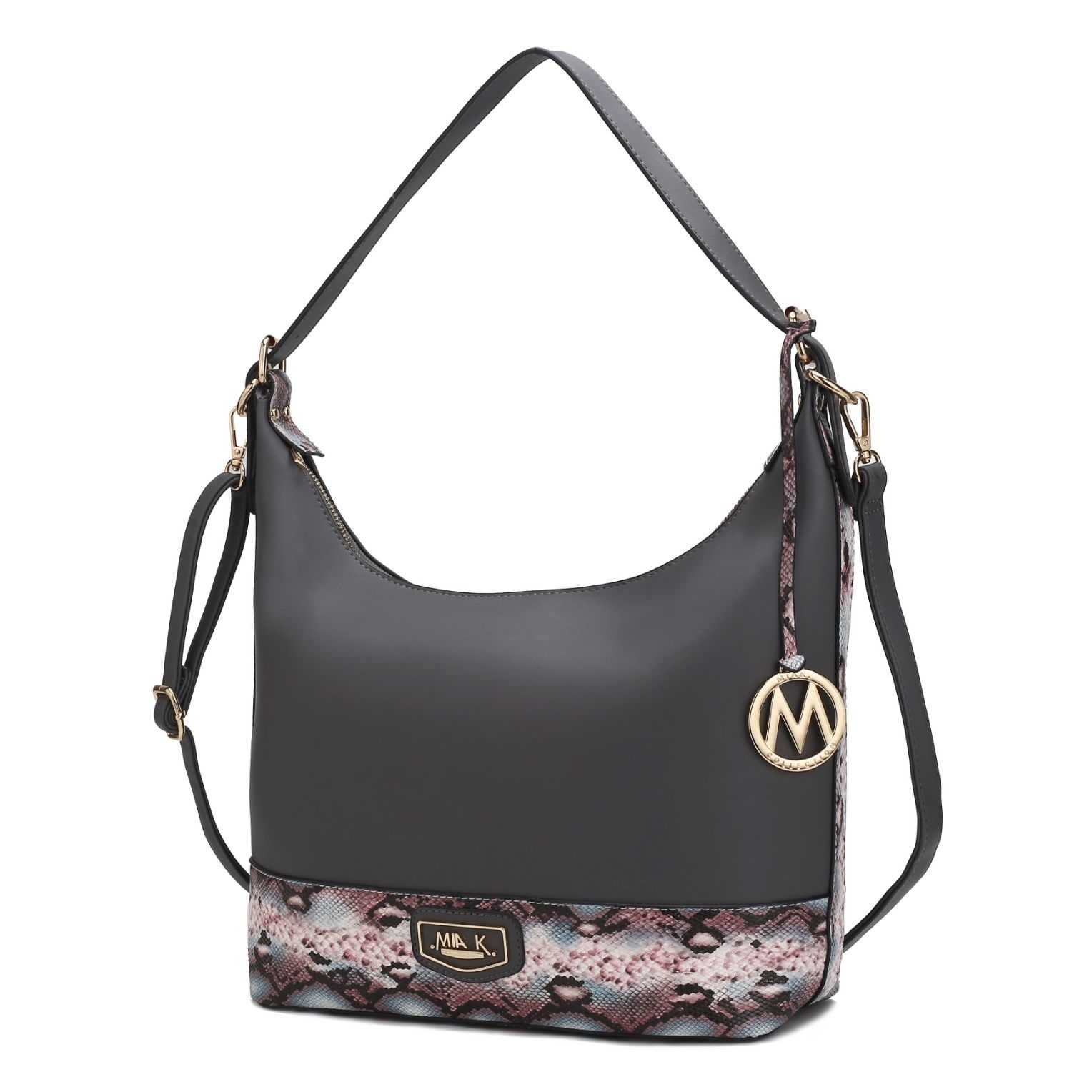 MKF Collection Diana Shoulder Handbag By Mia K. - Charcoal-mauve