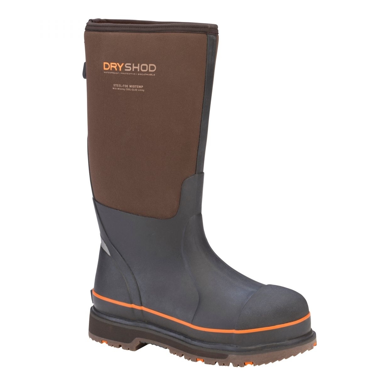 DRYSHOD WORK Men's Steel Toe WIXIT Cool-Cladâ¢ Waterproof Work Boot Brown/Orange - STT-UH-BR ONE SIZE BROWN/ORANGE - BROWN/ORANGE, 13
