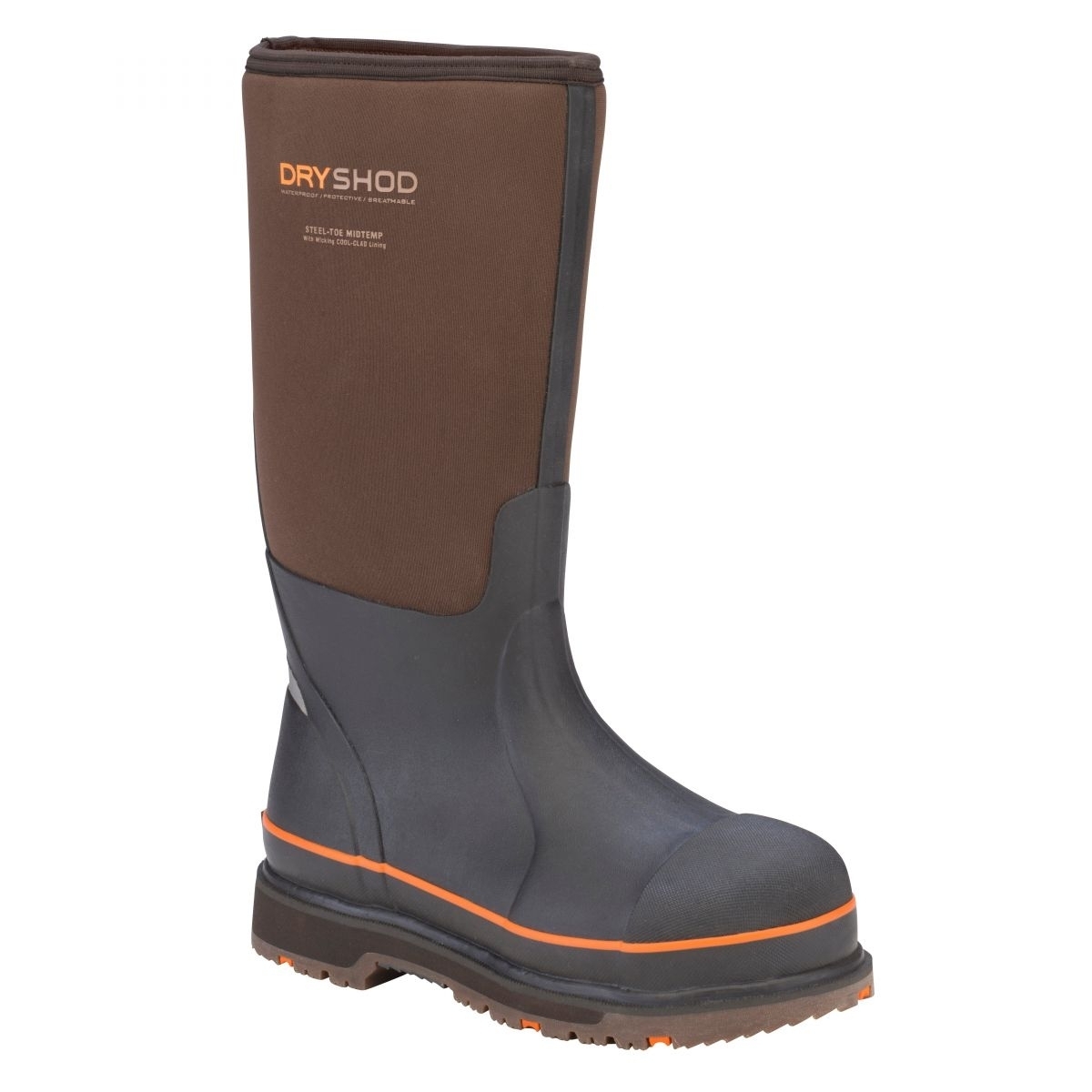 DRYSHOD WORK Men's Steel Toe WIXIT Cool-Cladâ¢ Waterproof Work Boot Brown/Orange - STT-UH-BR ONE SIZE BROWN/ORANGE - BROWN/ORANGE, 12