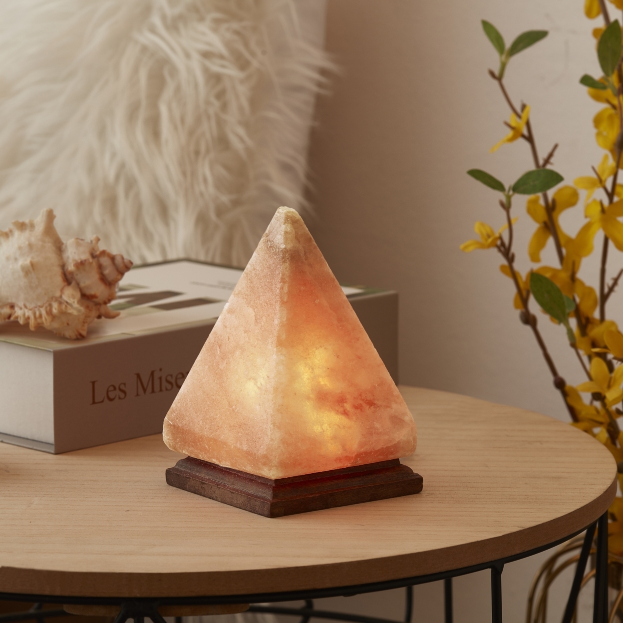 Ayub Salt Lamp - 8 Color Modes , Authentic Himalayan Salt Crystal , Natural Materials, Providing Health Benefits