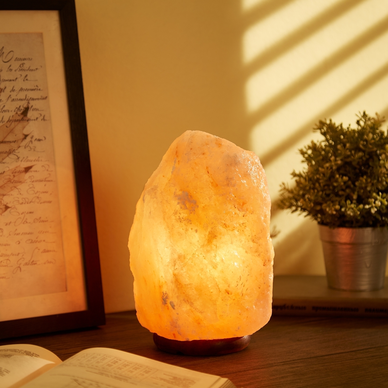 Shira Salt Lamp - Dimmable Light ,Authentic Himalayan Salt Crystal , Natural Materials, Providing Health Benefits