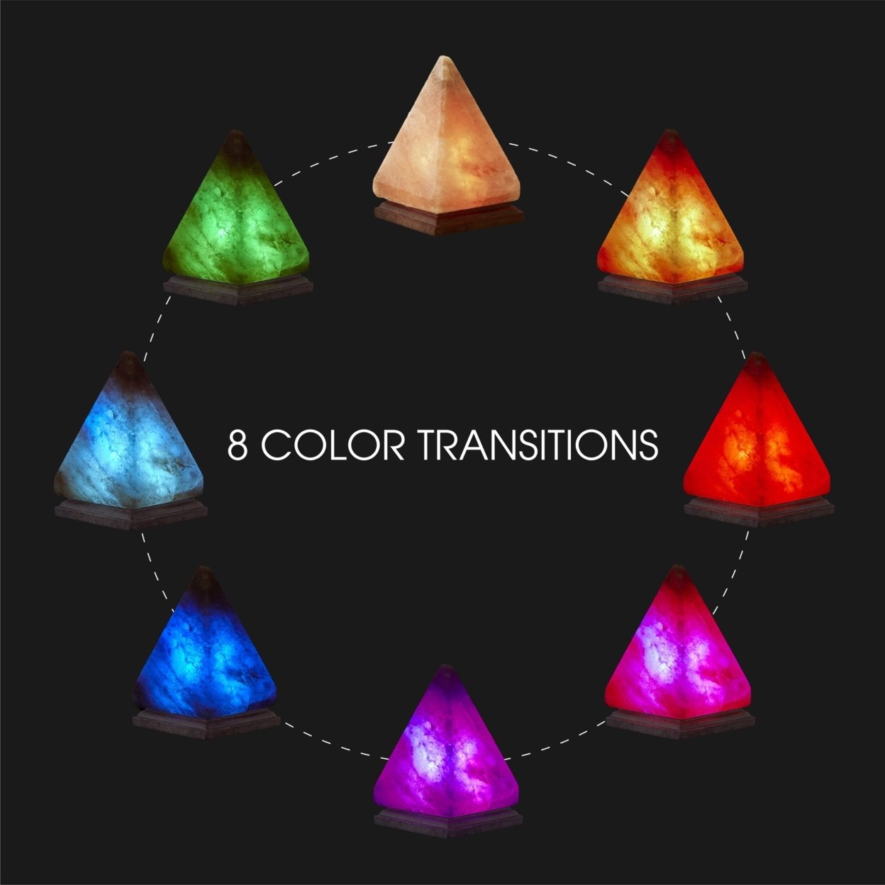 Ayub Salt Lamp - 8 Color Modes , Authentic Himalayan Salt Crystal , Natural Materials, Providing Health Benefits