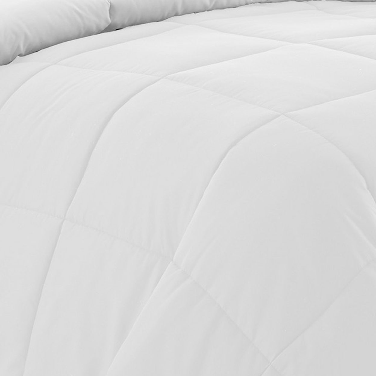 Beth Reversible Microfiber Queen Comforter, Squared Stitching, Pure White- Saltoro Sherpi