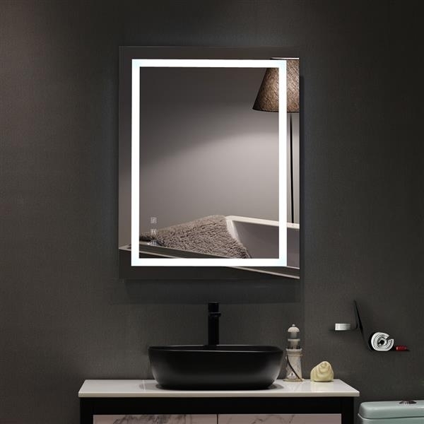 ExBrite 36 x 28 Touch LED Bathroom Mirror, Tricolor Dimming Lights