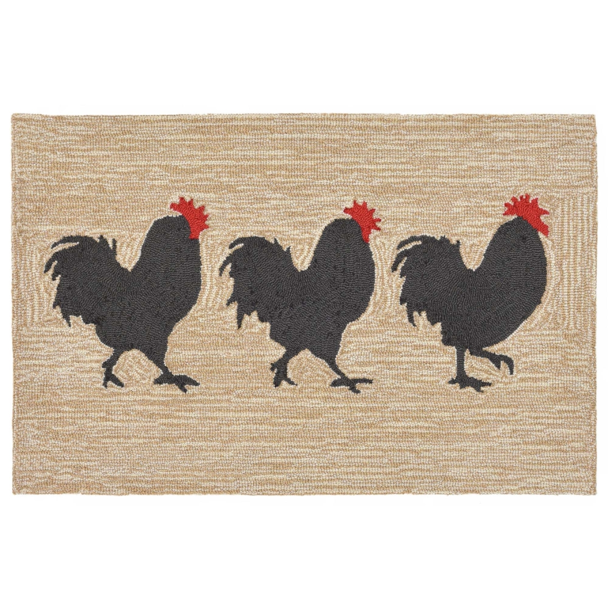 Liora Manne Frontporch Roosters Indoor Outdoor Area Rug Neutral - 2'6 X 4'